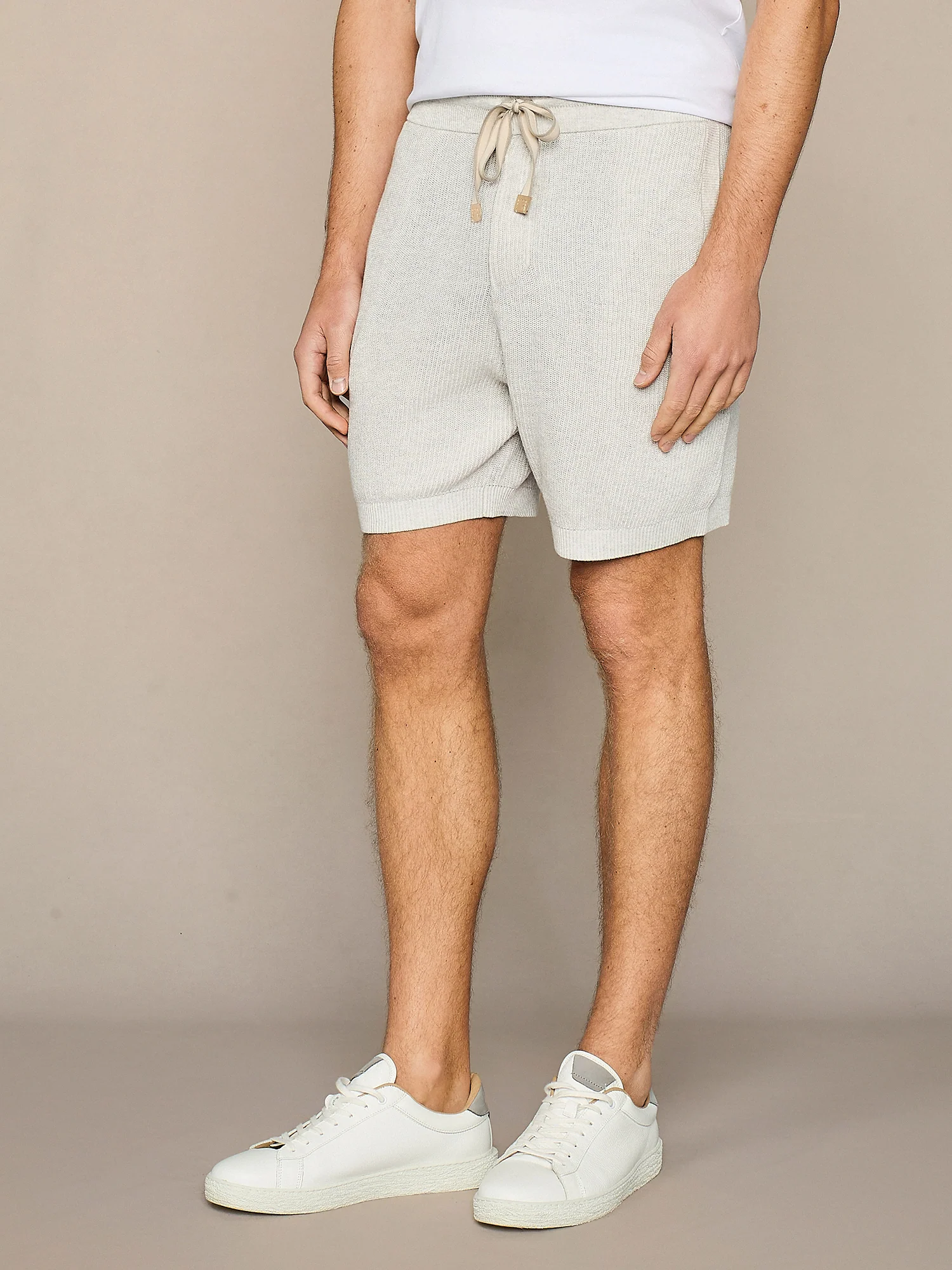 Bermuda in maglia vanise' grigio chiaro - Image 3