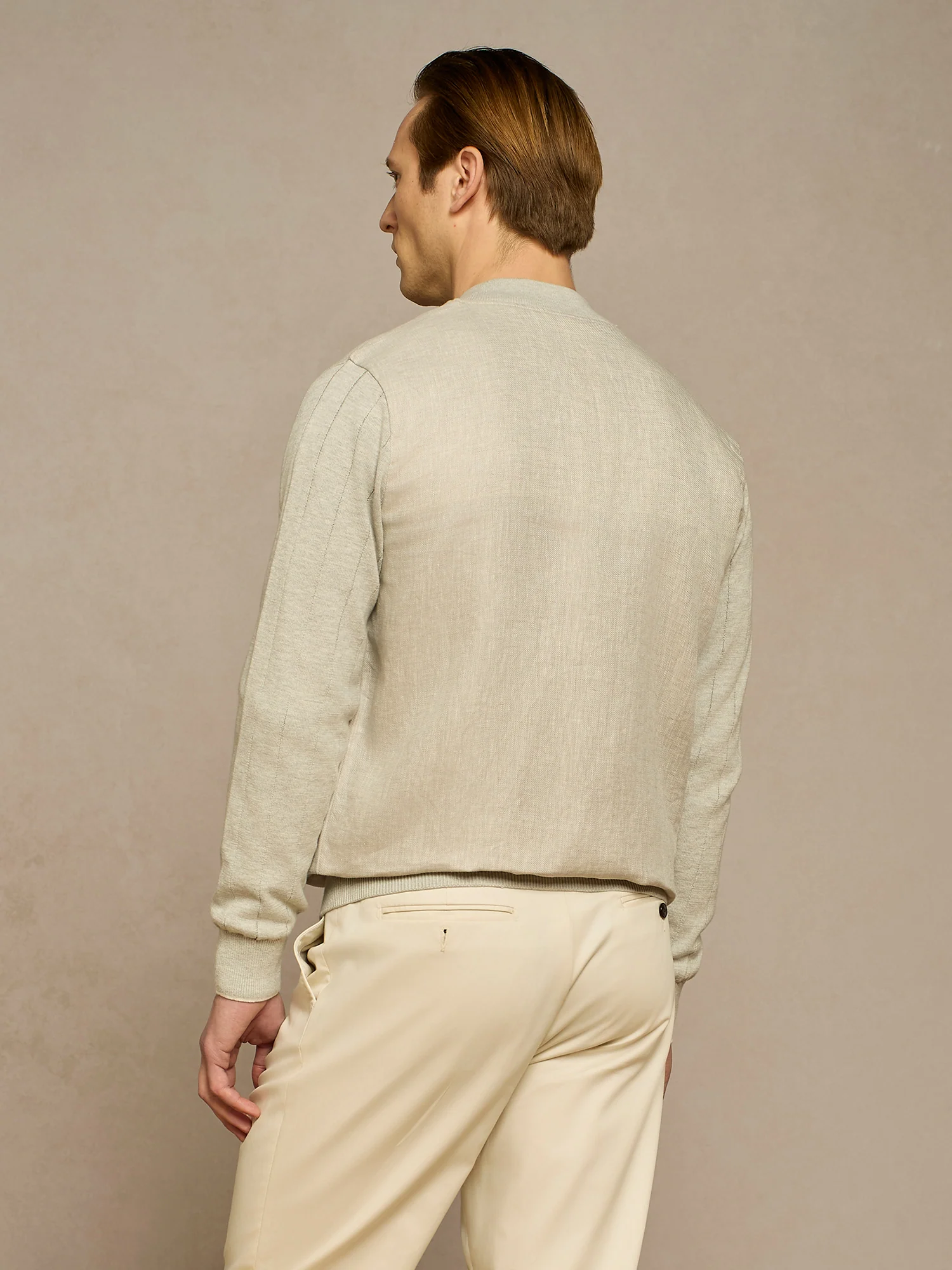 Bomber college in lino grigio chiaro - Image 4