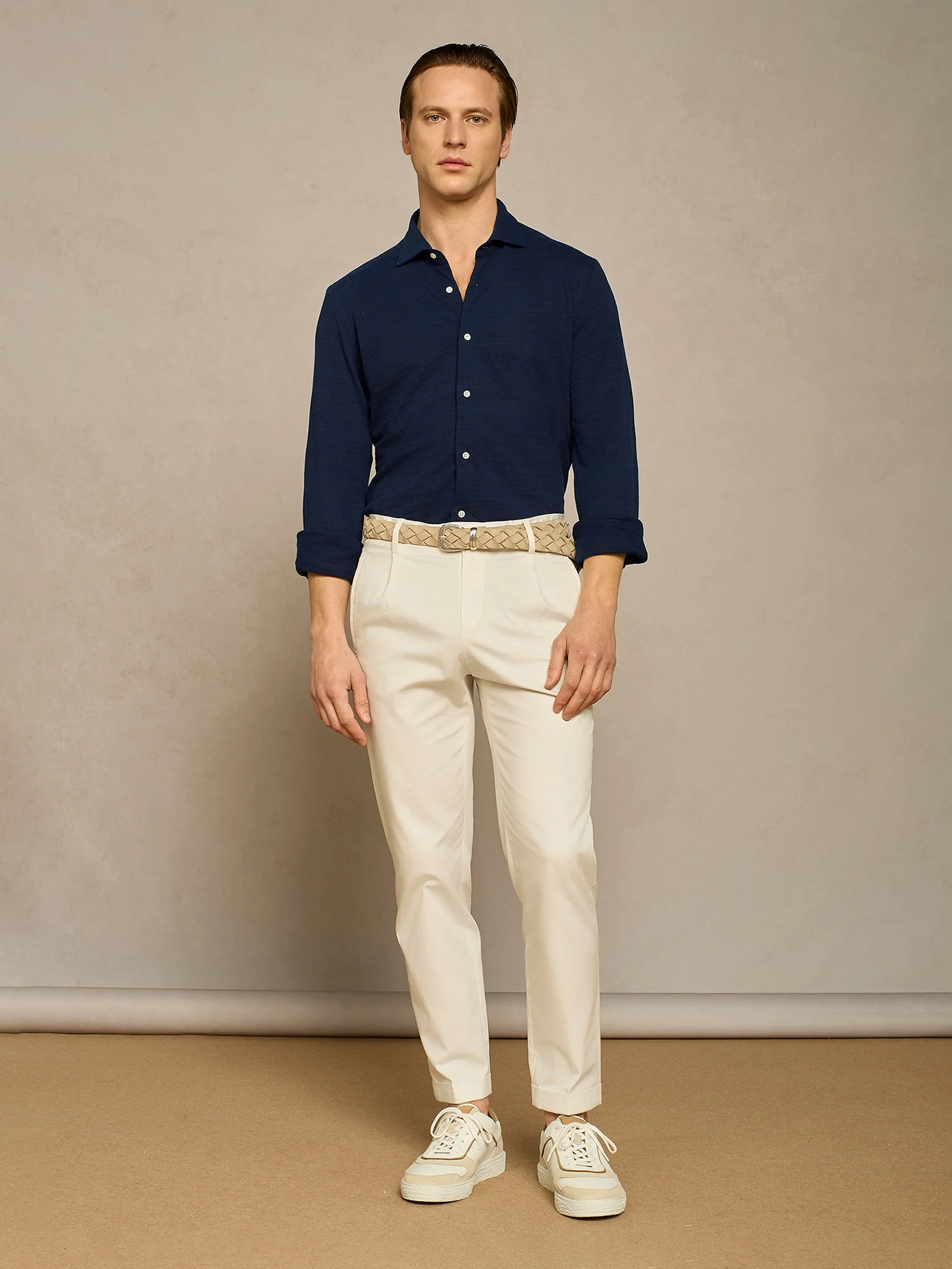 Camicia in jersey blu - Image 3