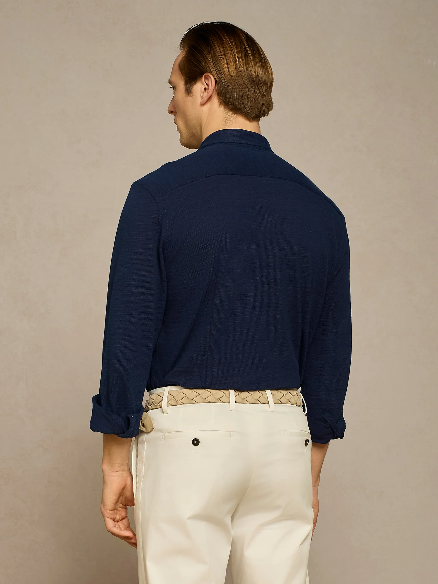 Camicia in jersey blu - Image 4