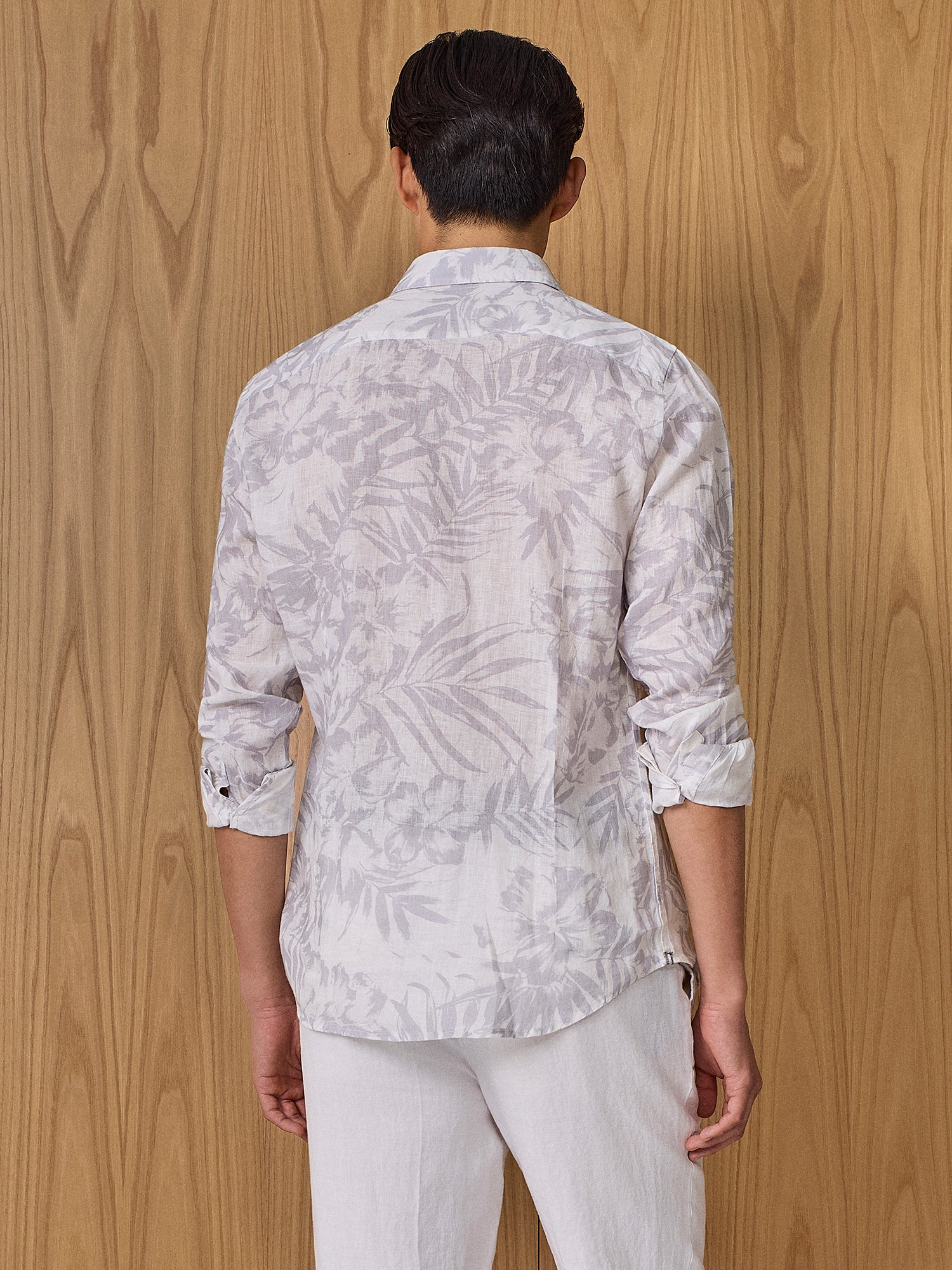 Camicia in lino stampa cloud - Image 4