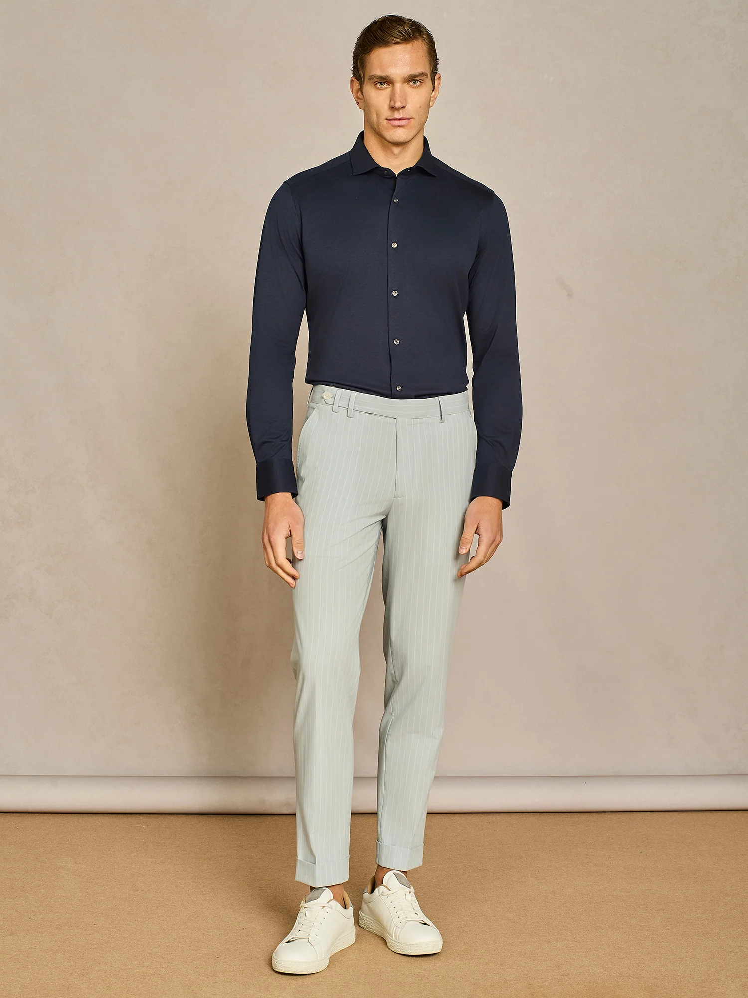 Camicia jersey blu - Image 3