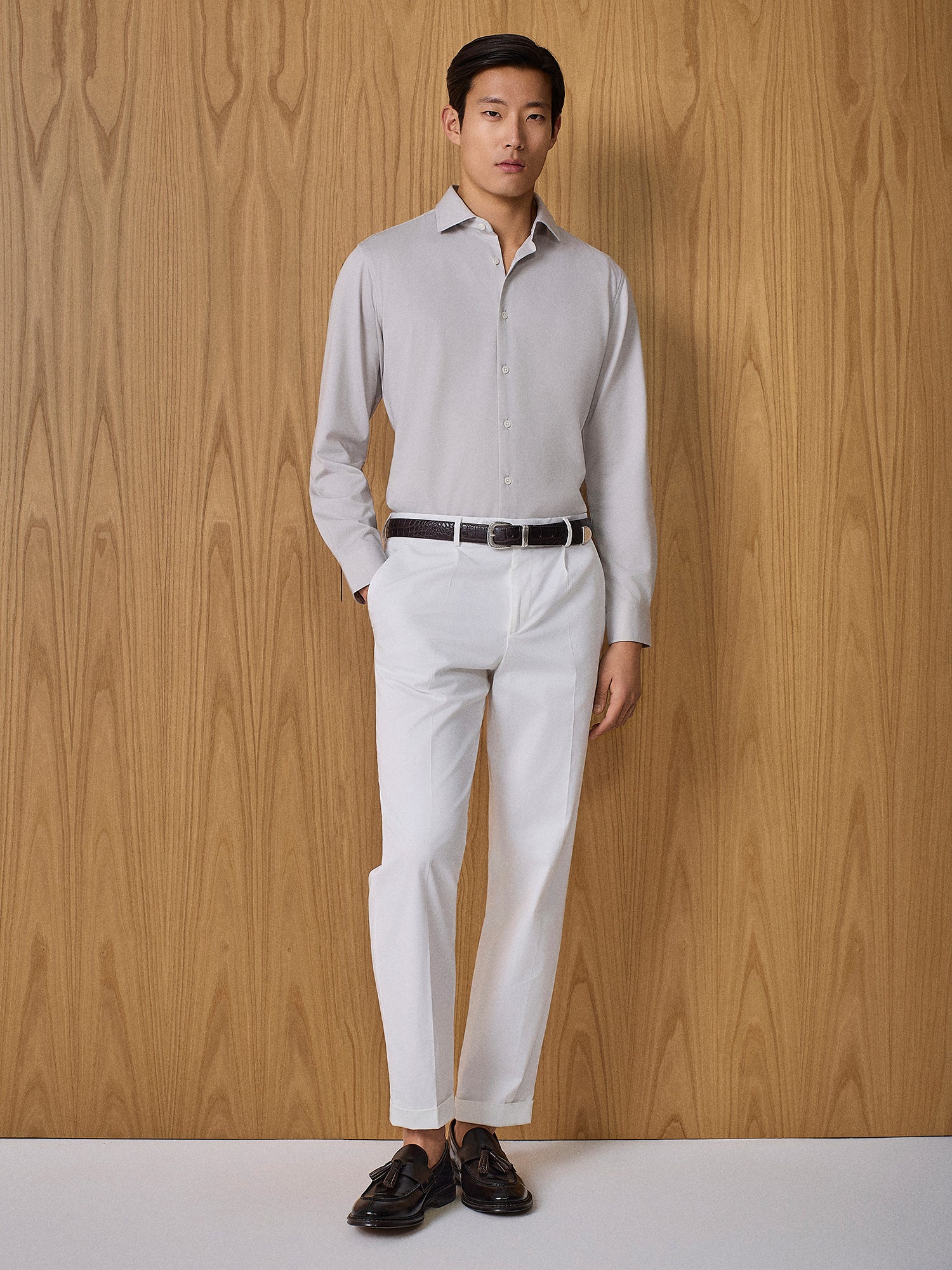 Camicia tecnica grigio chiaro - Image 3