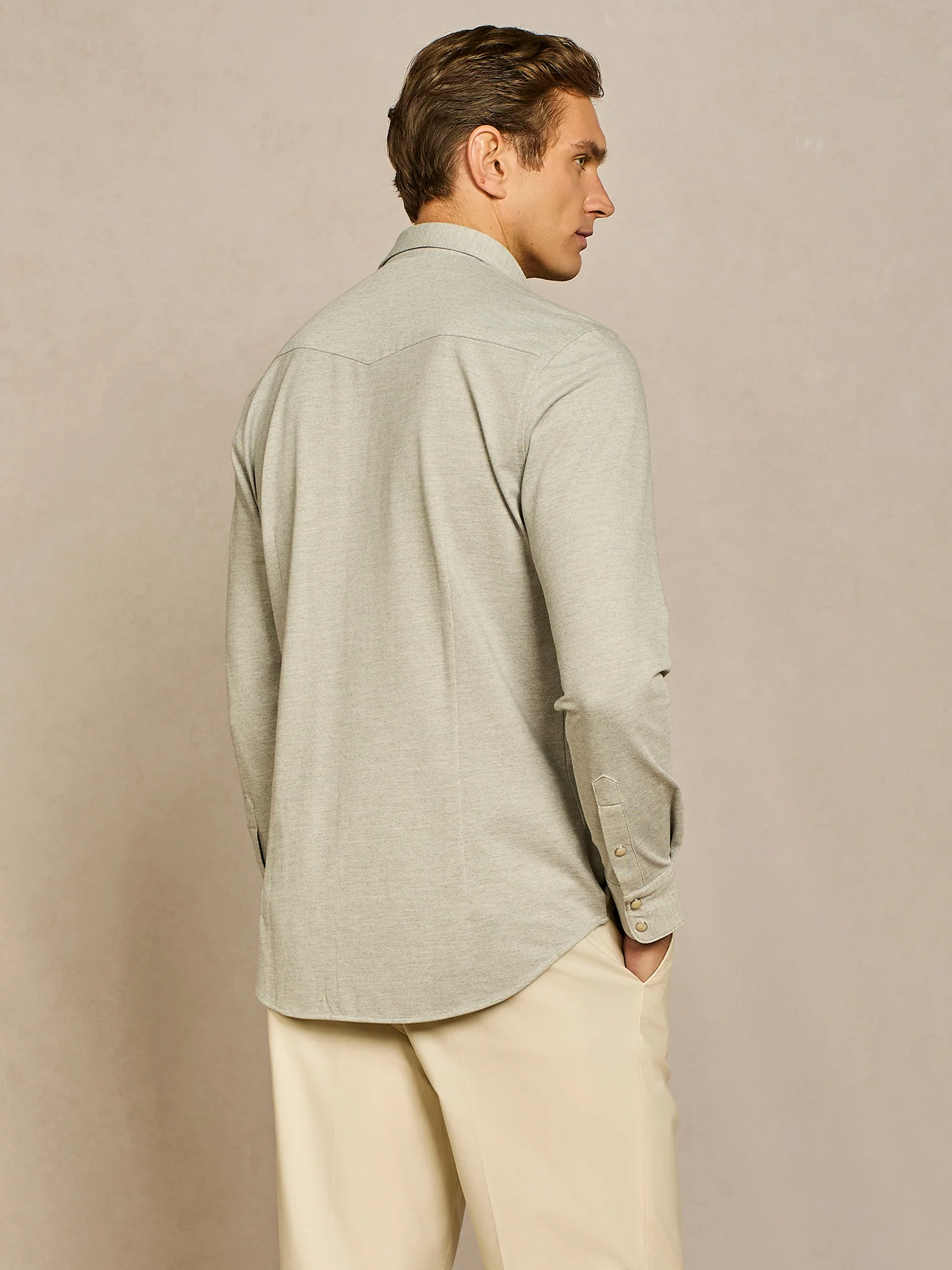 Camicia texana piquet tecnico grigia - Image 4