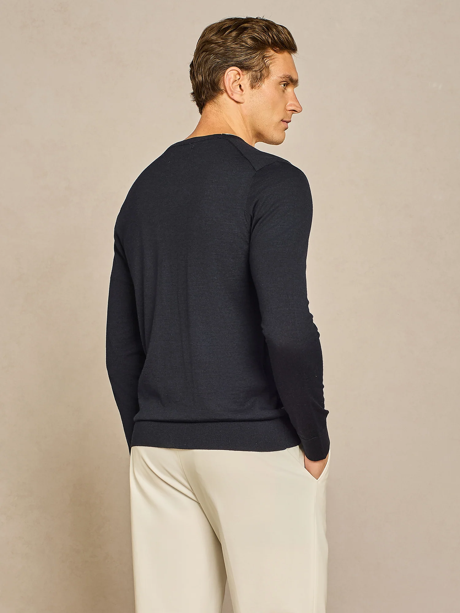 Cardigan in maglia misto seta blu - Image 4
