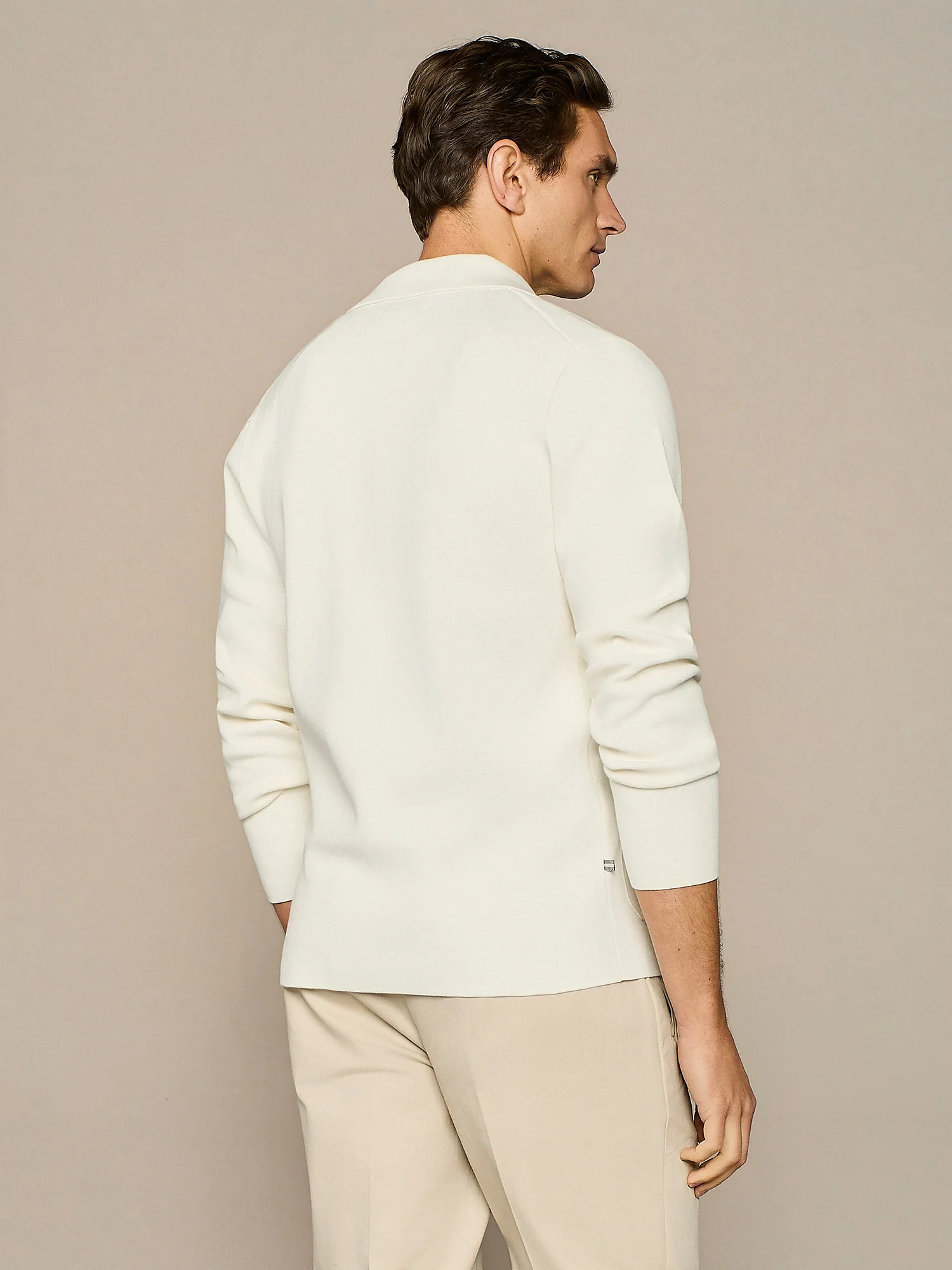 Giacca doppiopetto in maglia bianco - Image 4