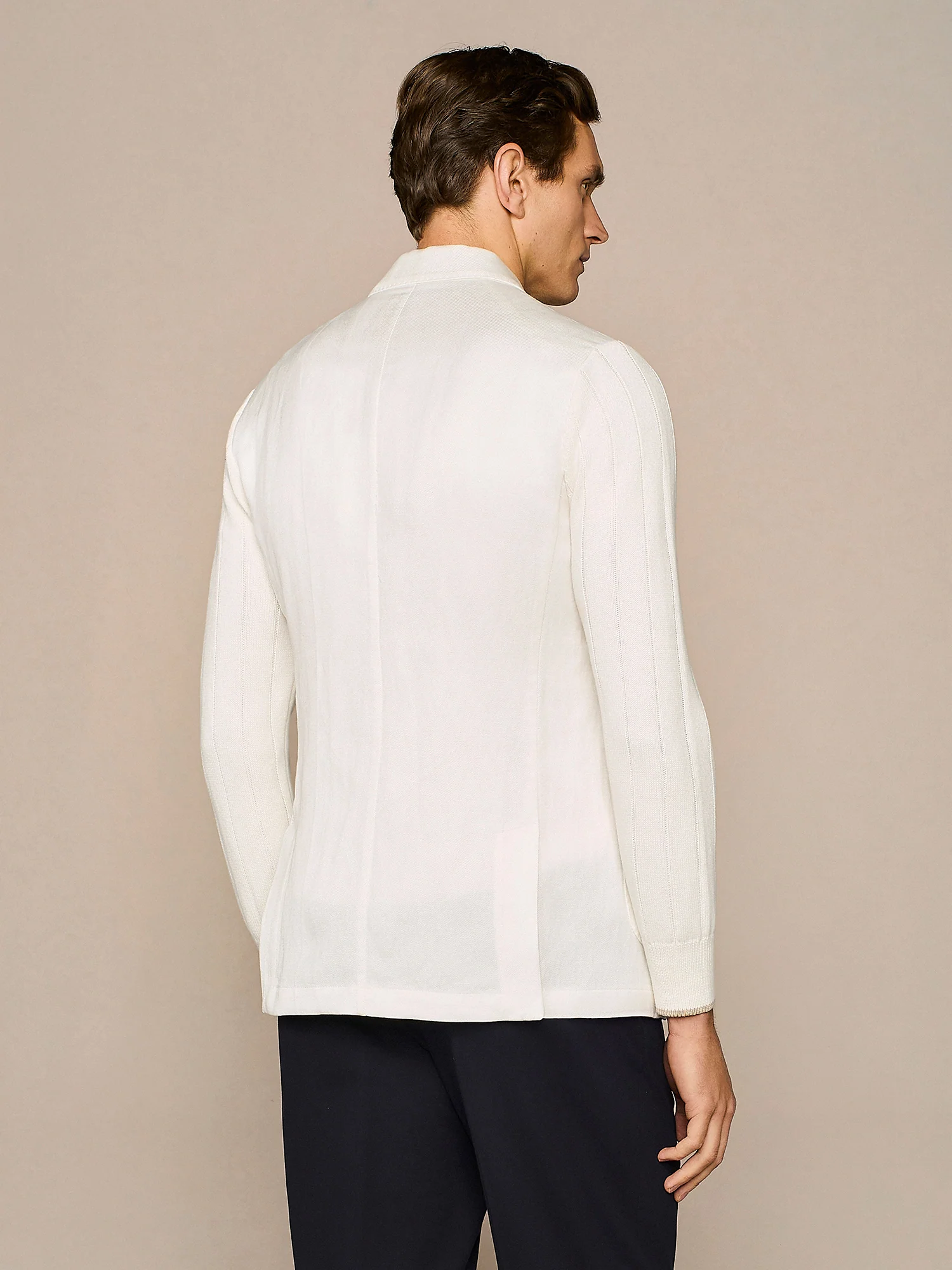 Giacca in misto lino con maniche in maglia - Image 4