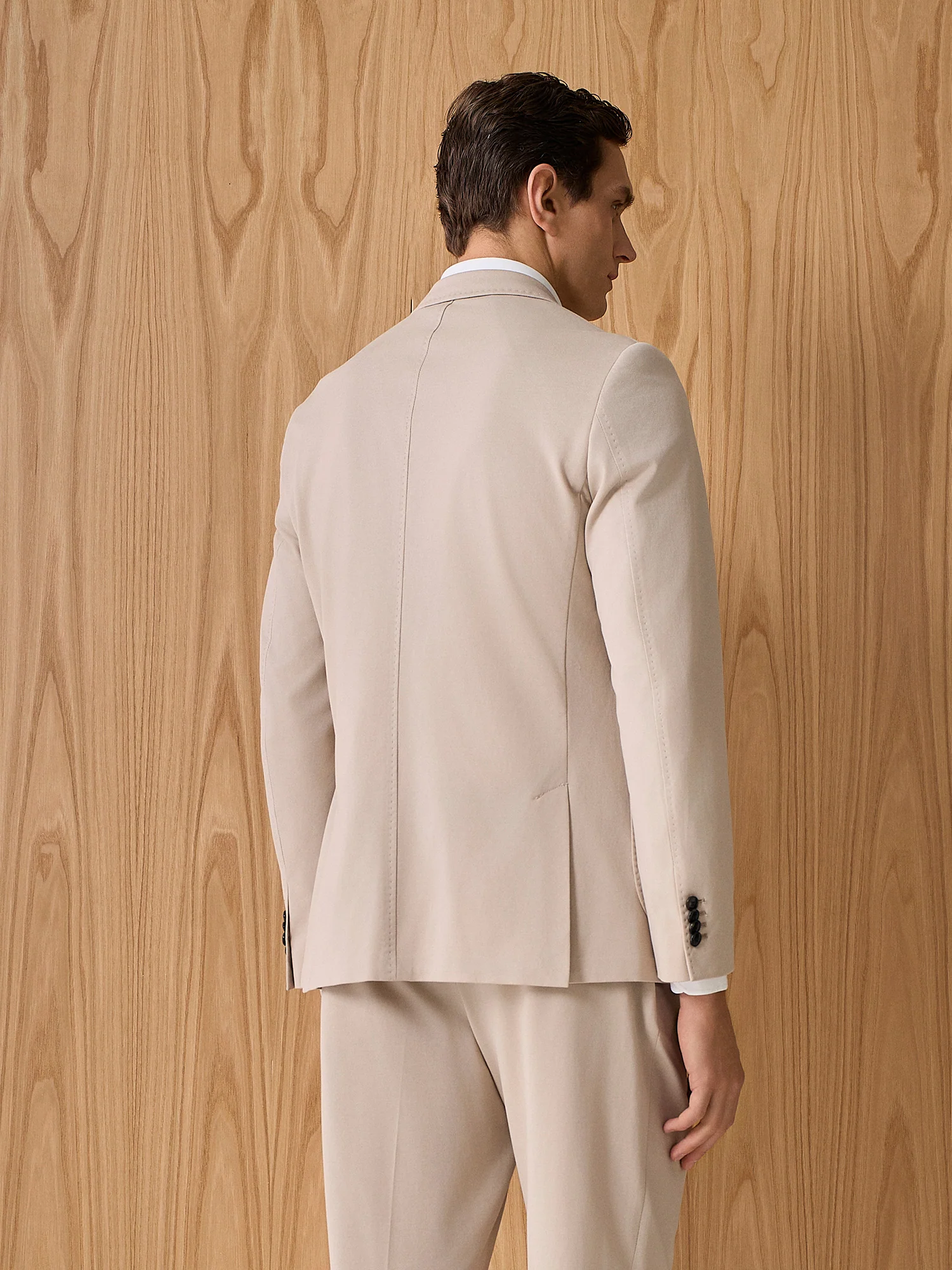 Giacca jersey piquet beige - Image 4