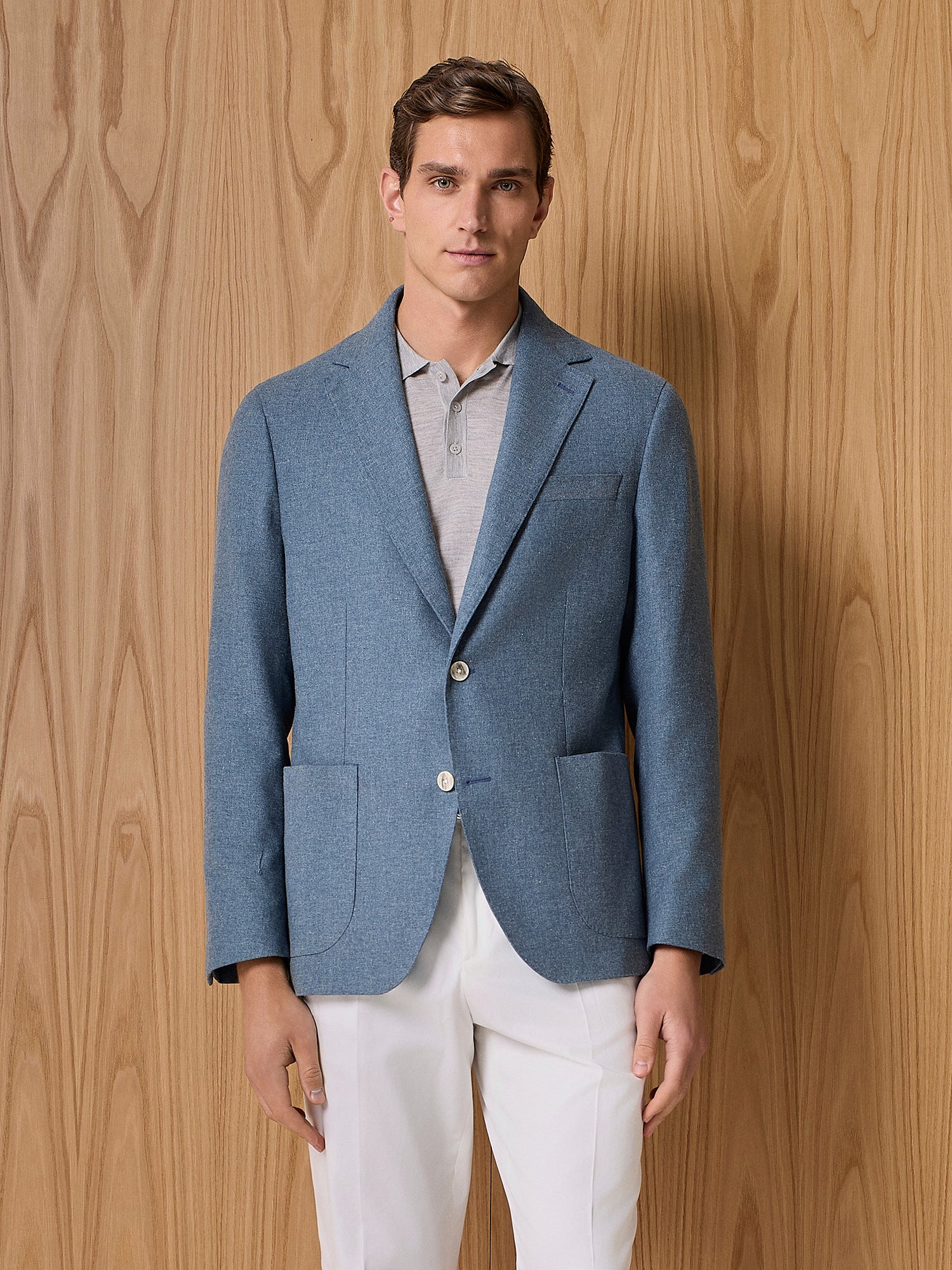 Giacca misto lino cloud
