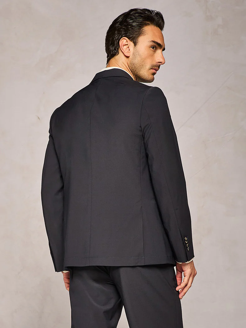 Giacca monopetto natural stretch blu - Image 4