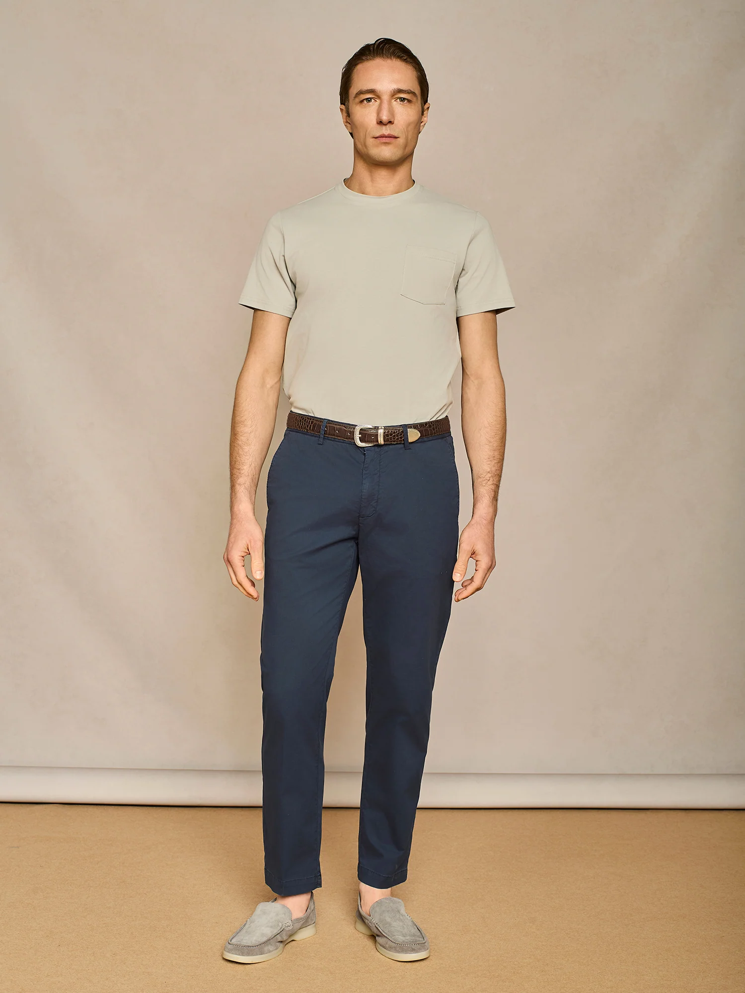 Pantalone chino in cotone blu