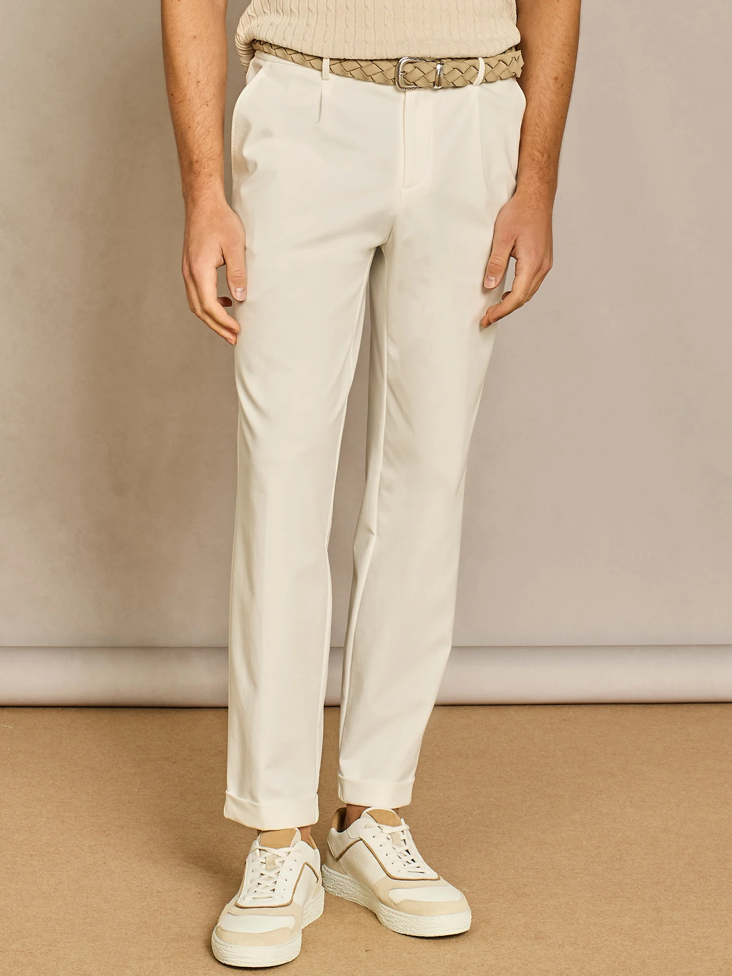 Pantalone wide in jersey bianco - Image 3