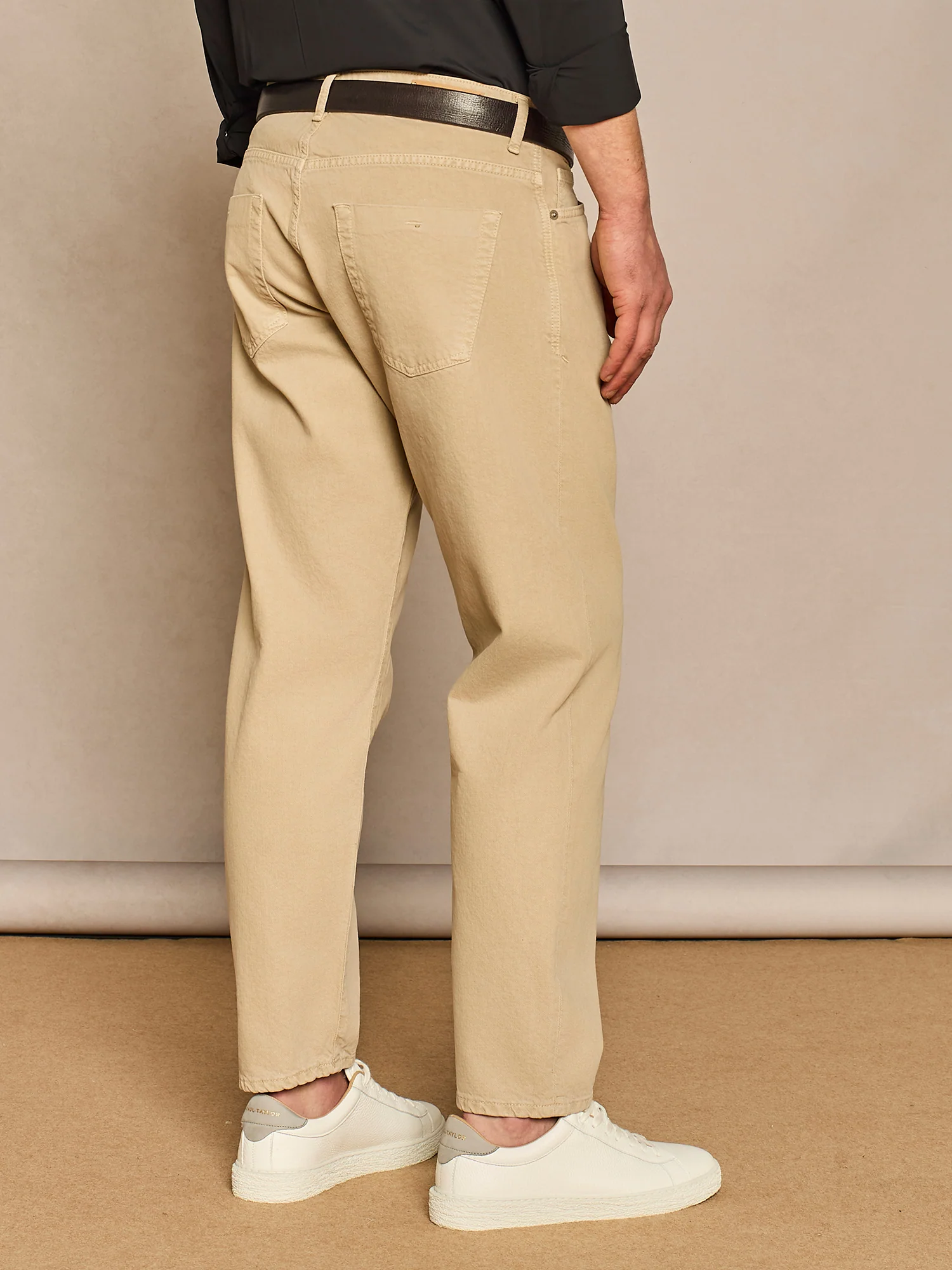 Pantalone denim cinque tasche beige chiaro - Image 4