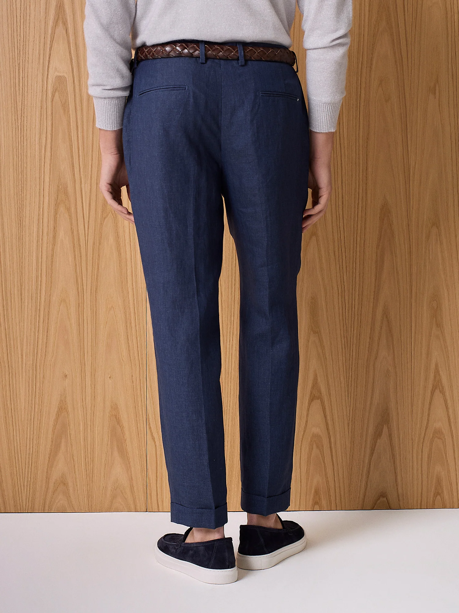 Pantalone in lino navy - Image 4