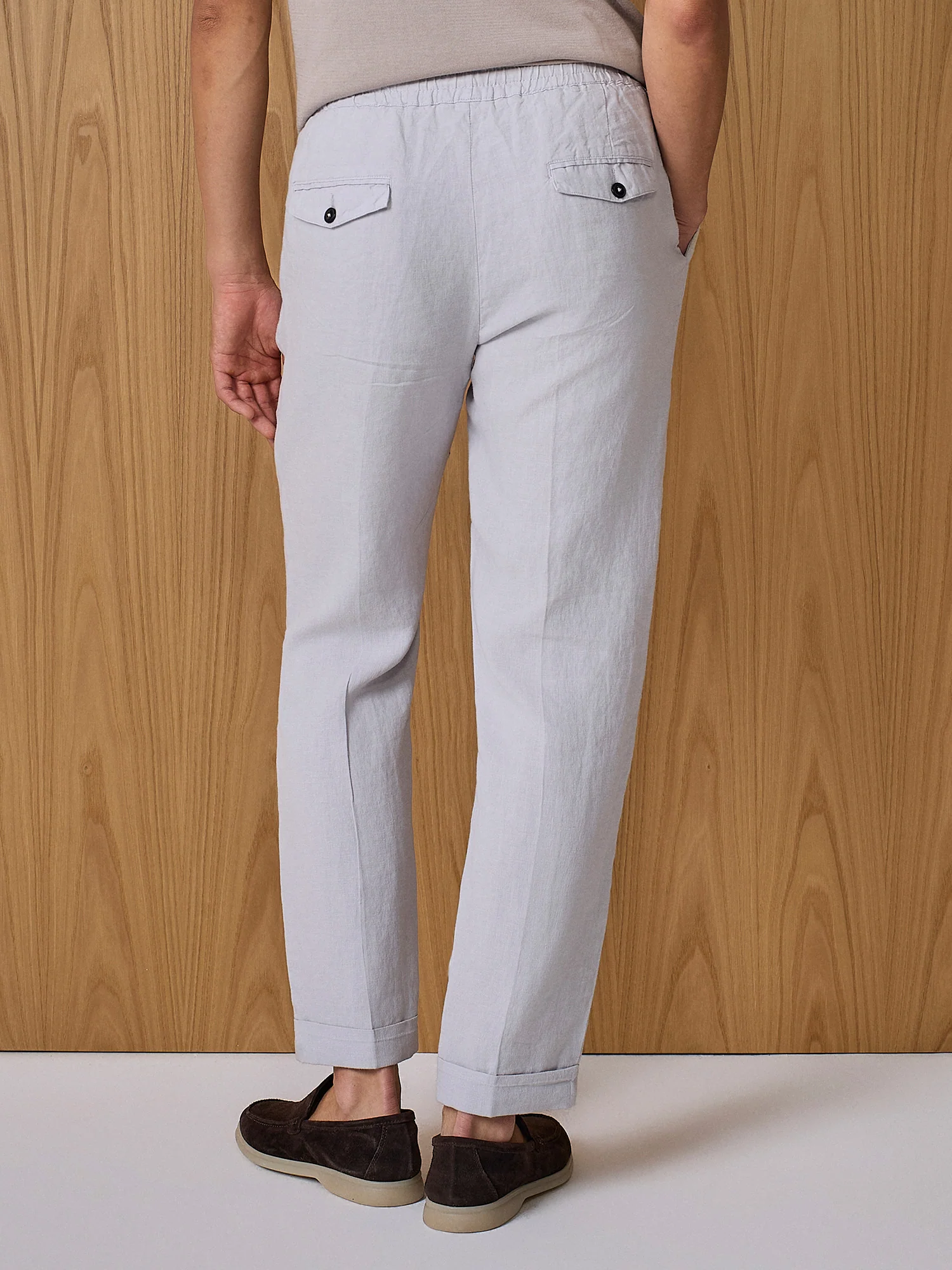 Pantalone jogger in lino cloud - Image 4