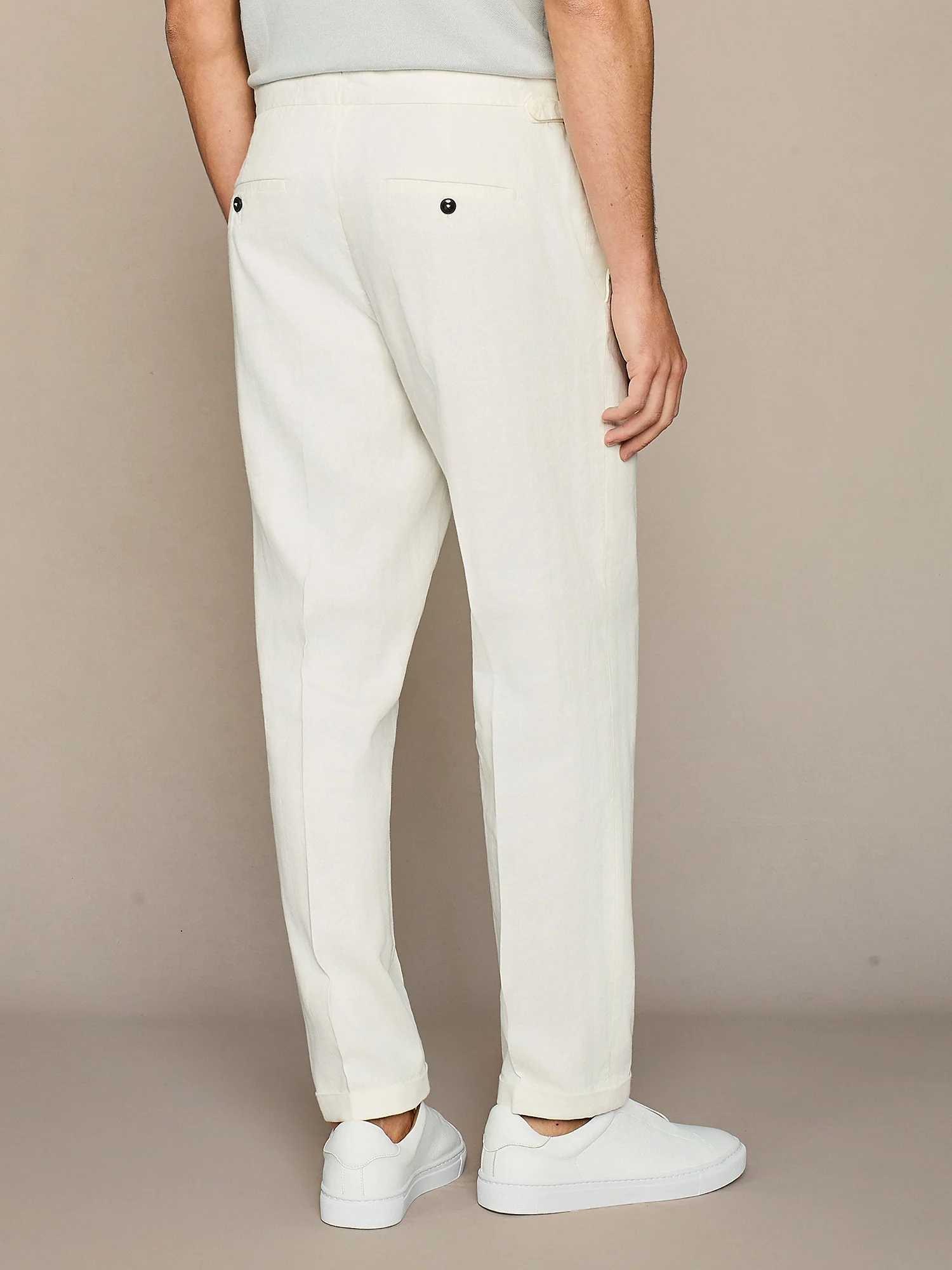 Pantalone leisure fit con cintini bianco - Image 5