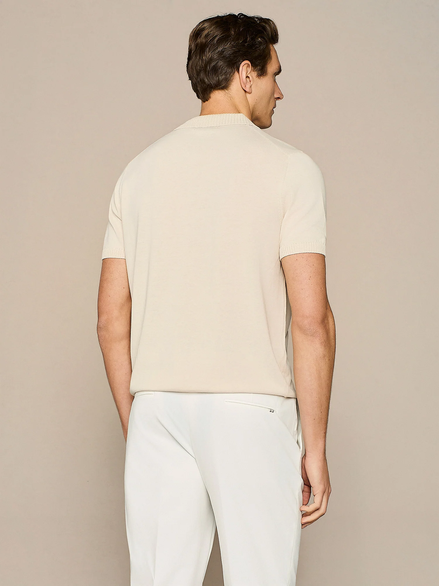 Polo crepe in maglia burro - Image 4