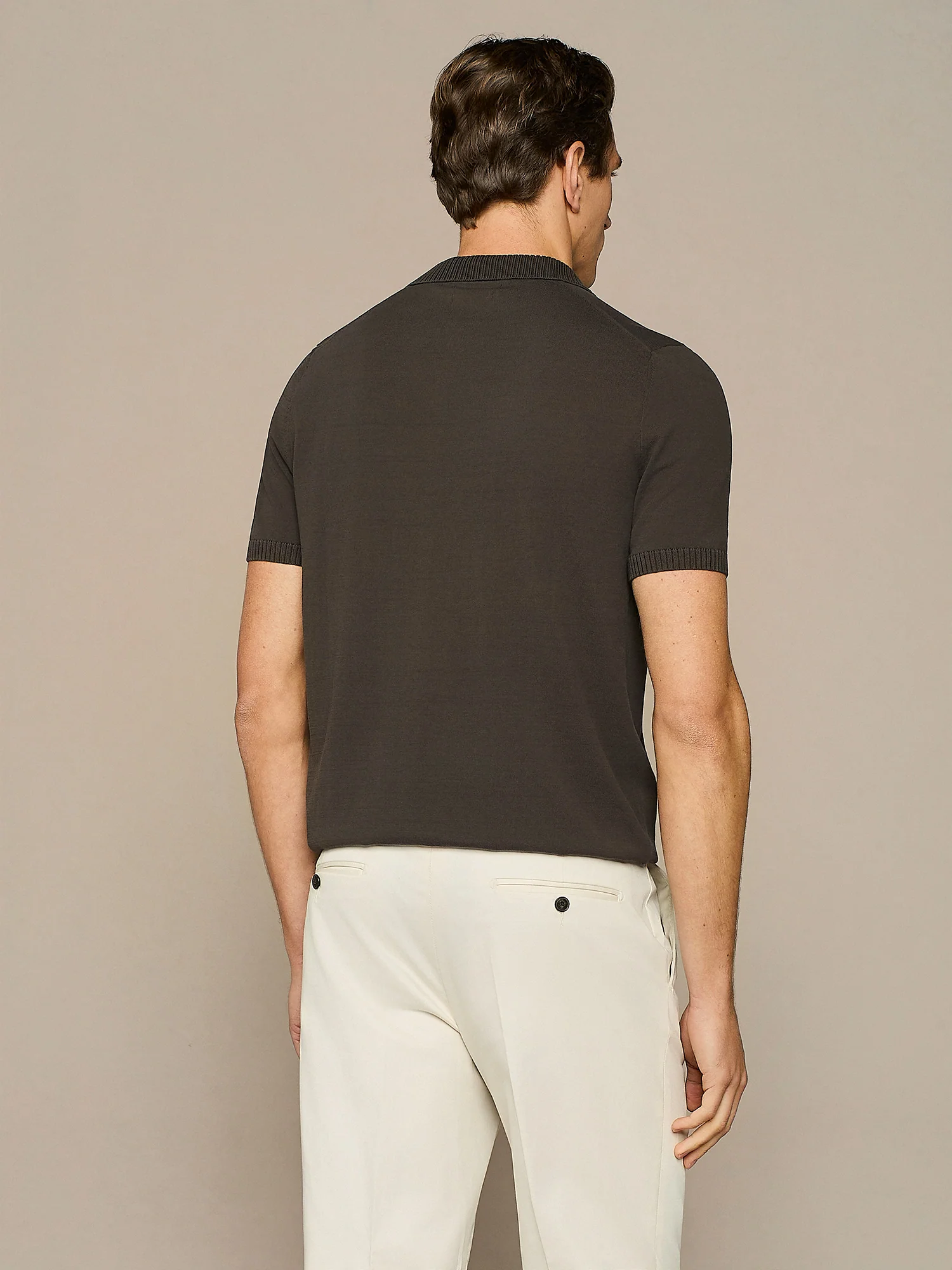 Polo crepe in maglia moro - Image 4