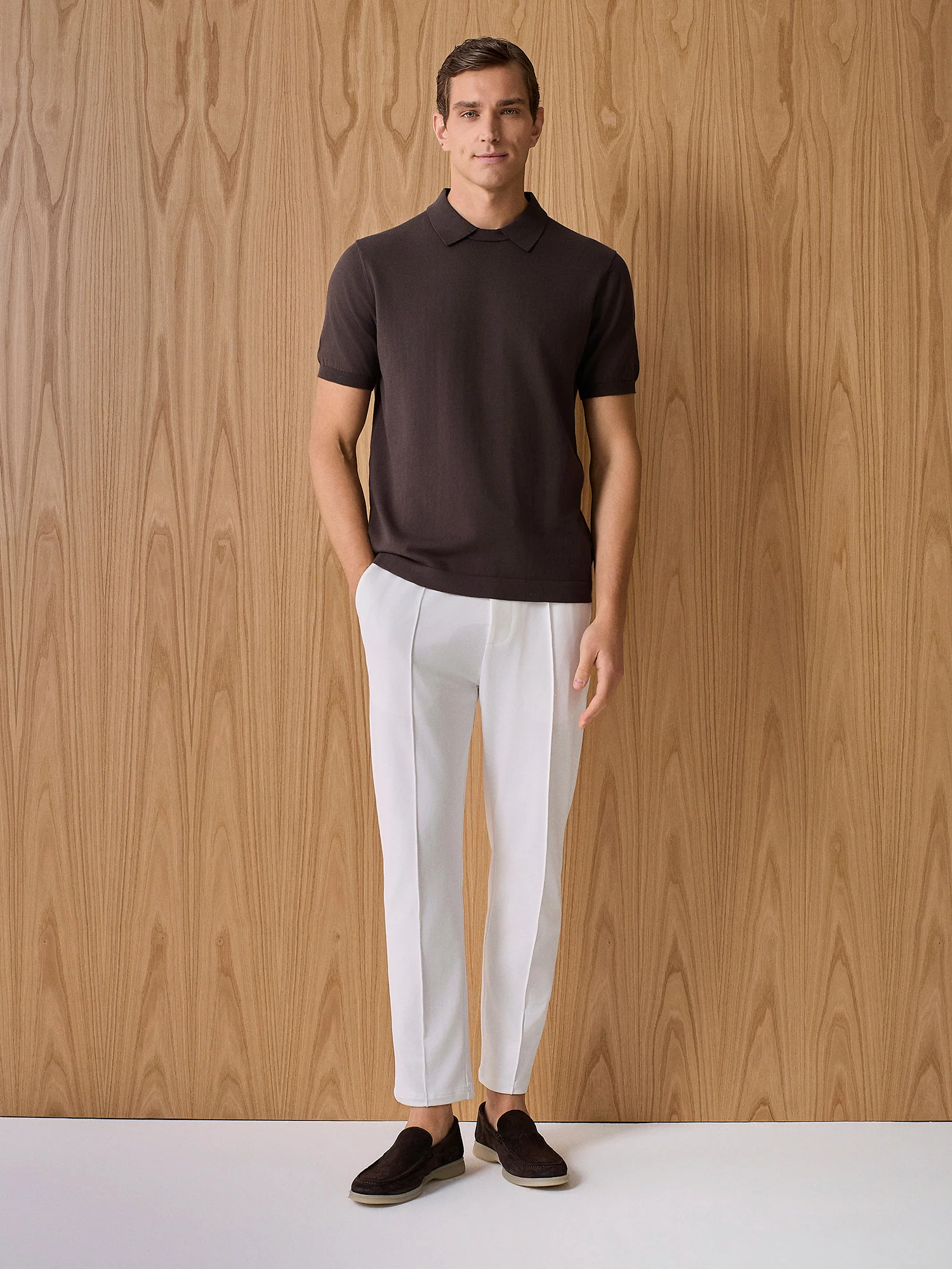 Polo girocollo in maglia moro - Image 3
