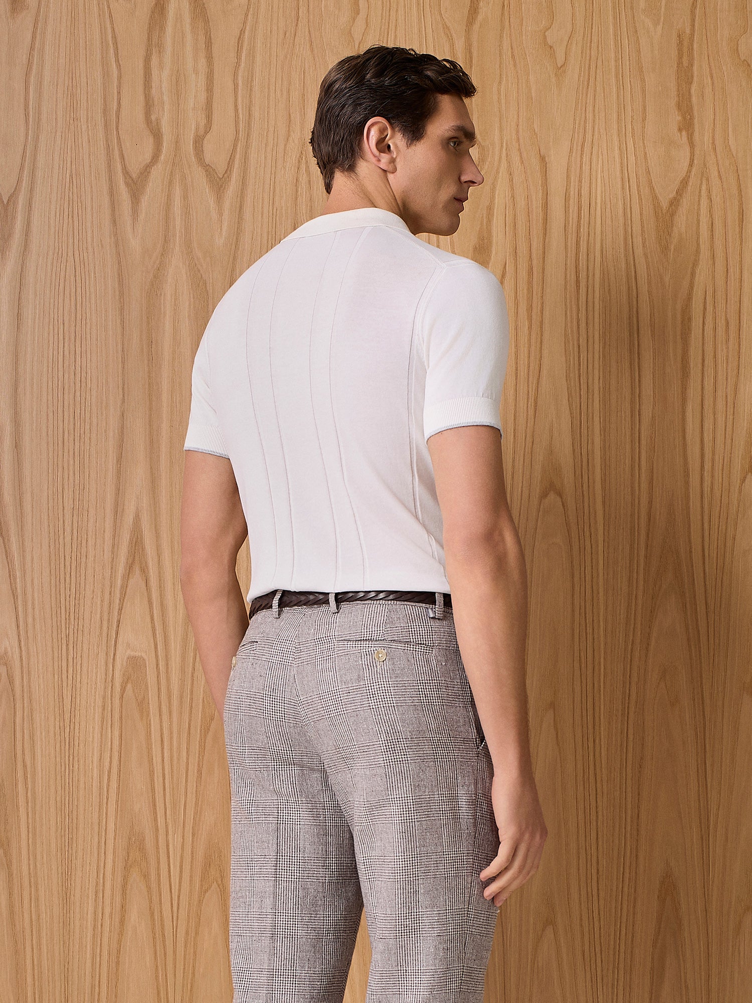 Polo in maglia costa piatta bianco - Image 4