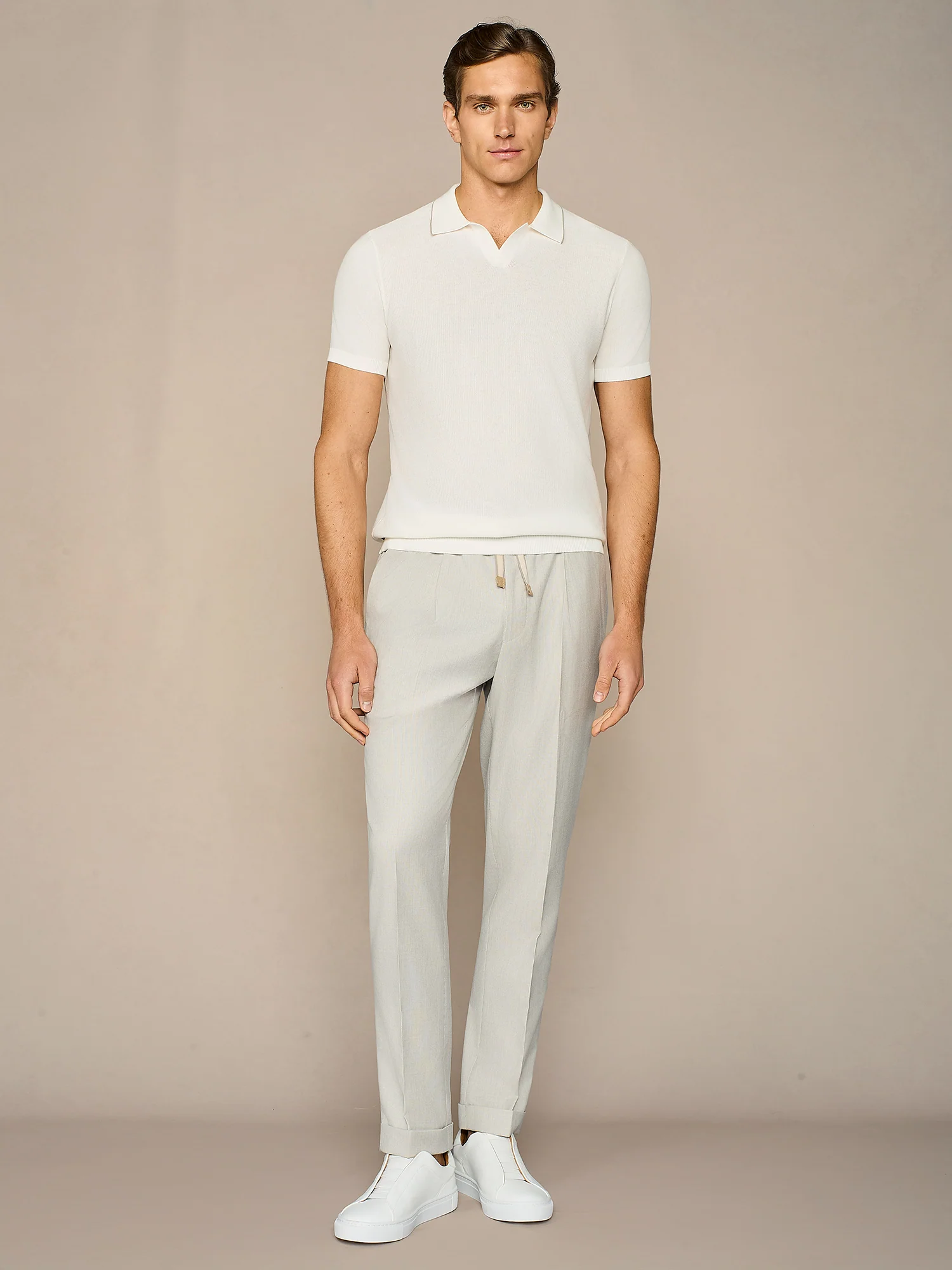 Polo in maglia piquet bianca - Image 3