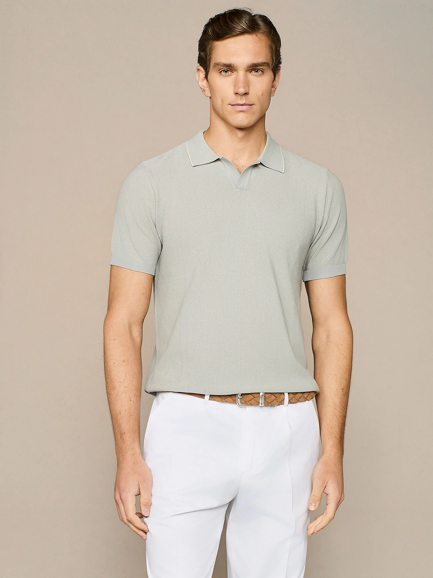 Polo in maglia piquet cloud