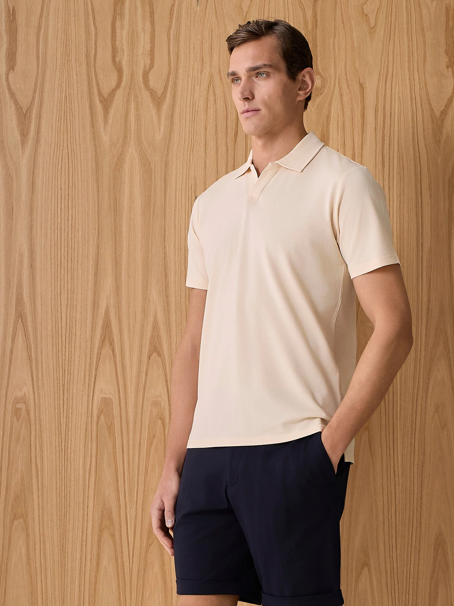 Polo in piquet tecnico apricot - Image 2