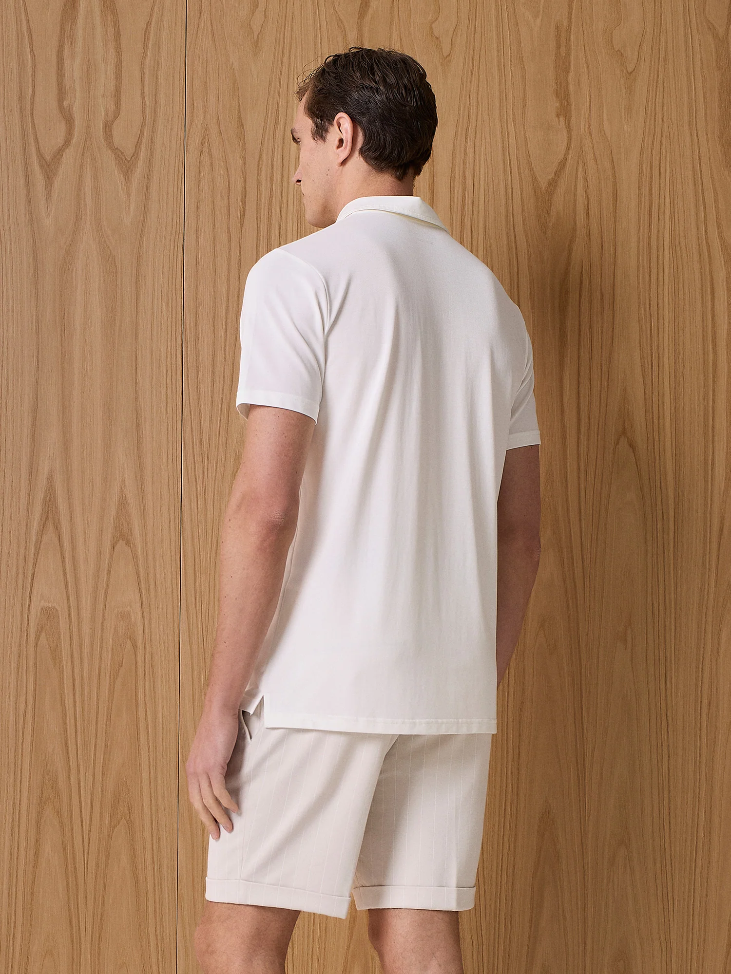 Polo in piquet tecnico bianco - Image 4