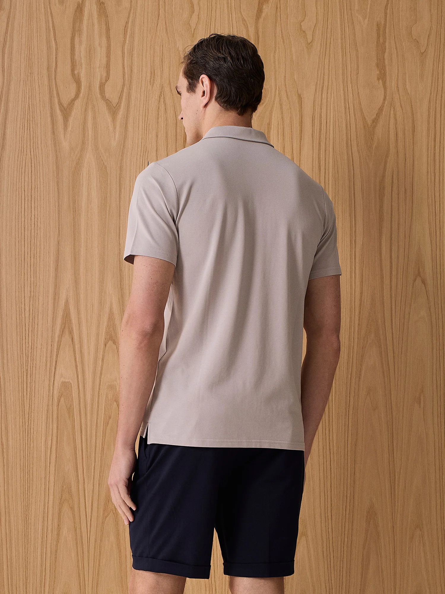 Polo in piquet tecnico taupe - Image 4