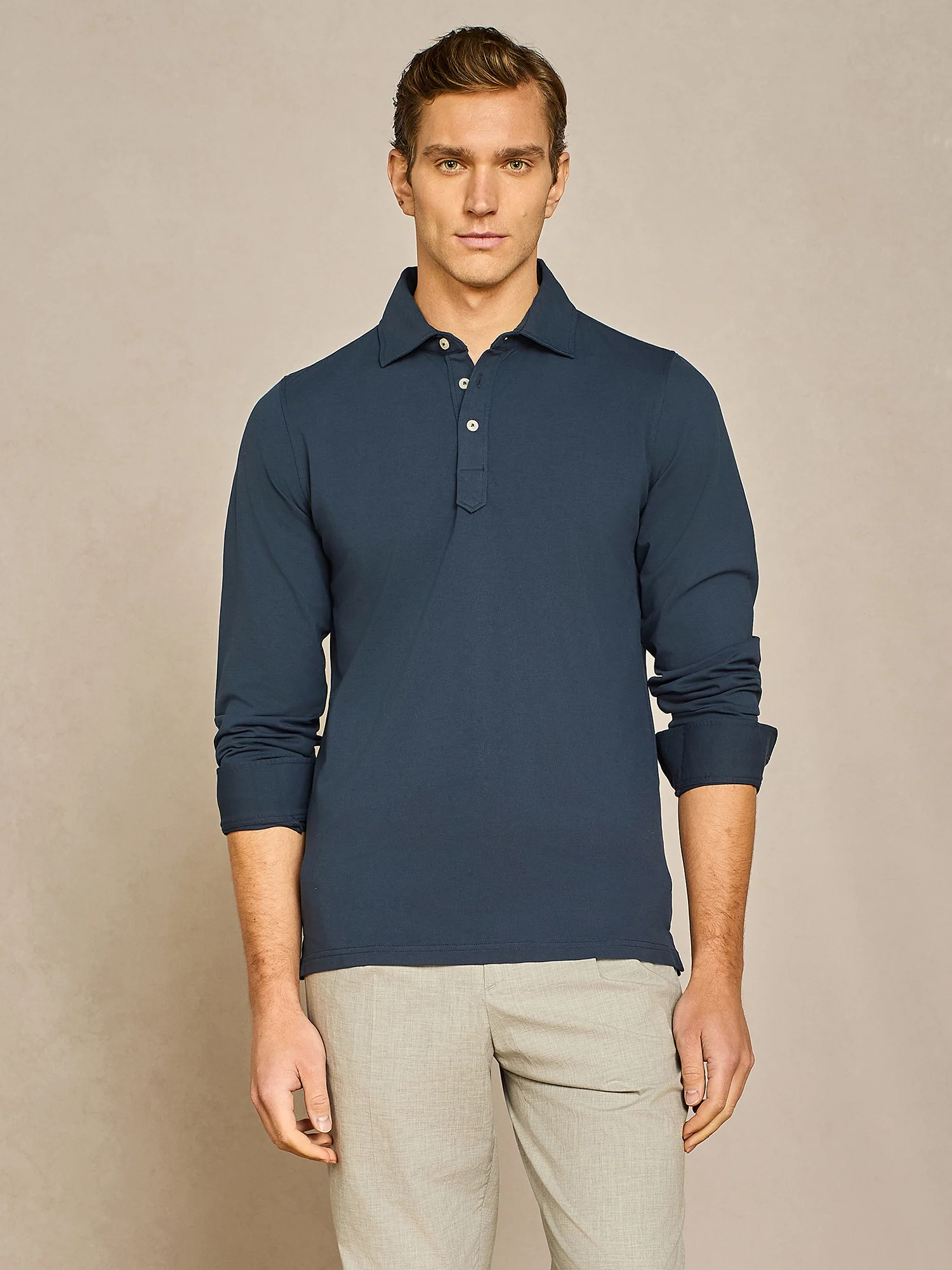 Polo jersey piquet tecnico blu