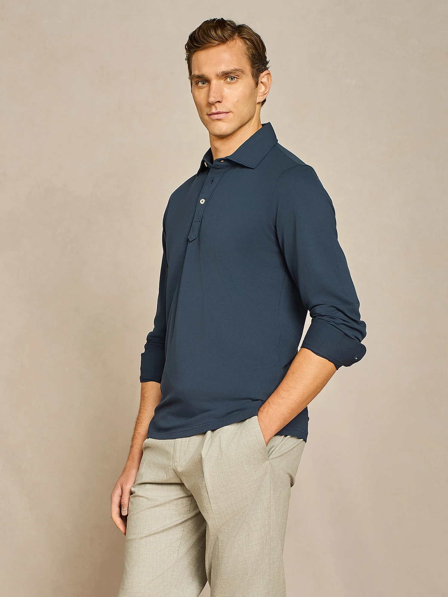 Polo jersey piquet tecnico blu - Image 2