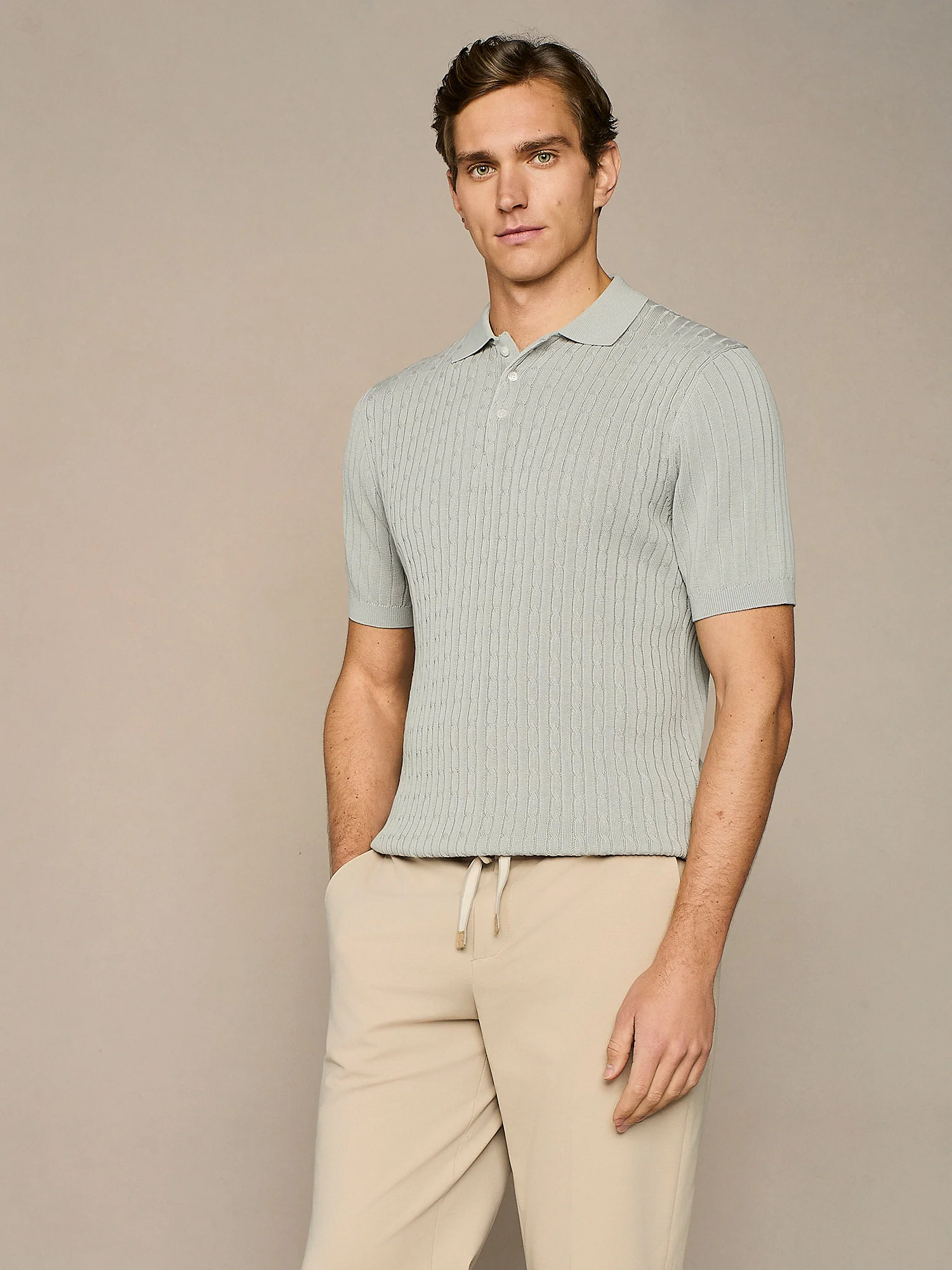 Polo trecce in maglia cloud - Image 2