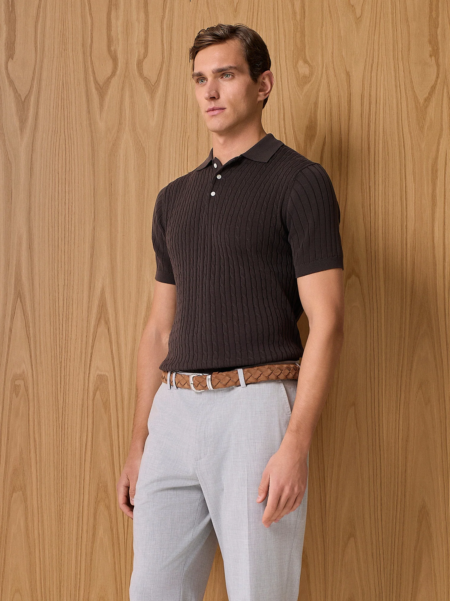 Polo trecce in maglia moro - Image 2