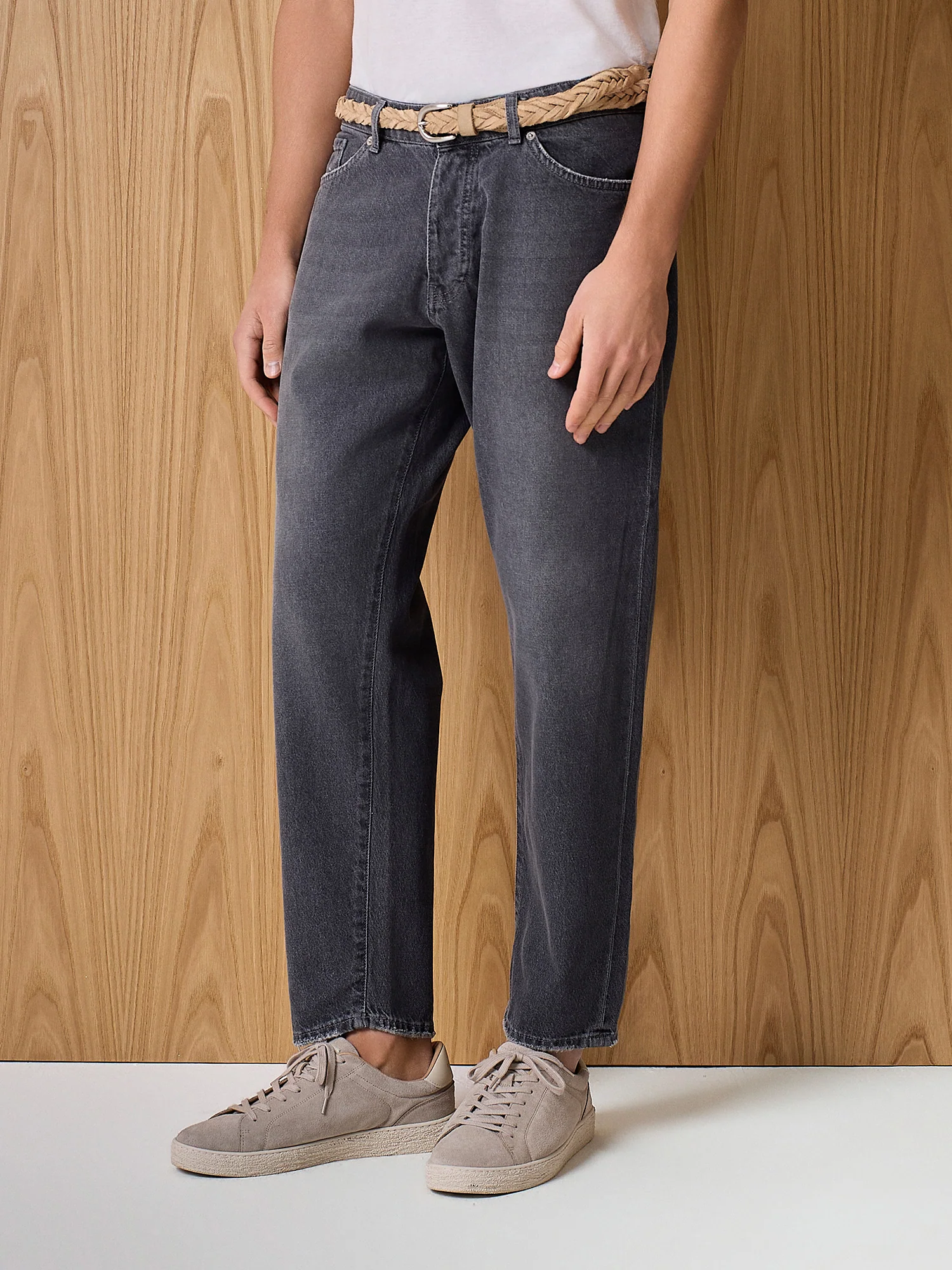 Pantalone denim cinque tasche grigio - Image 3