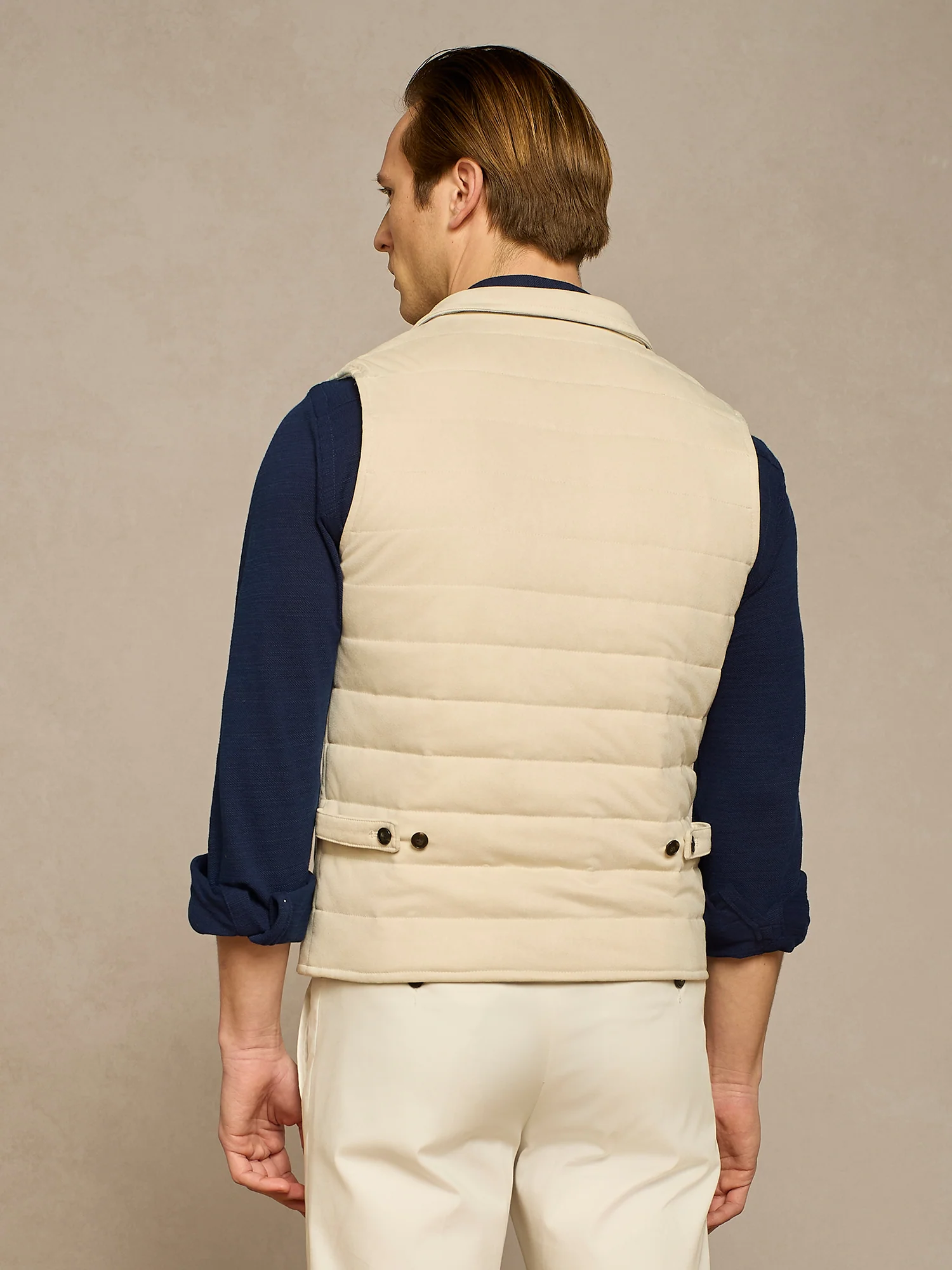 Panciotto in suede reversibile beige - Image 4