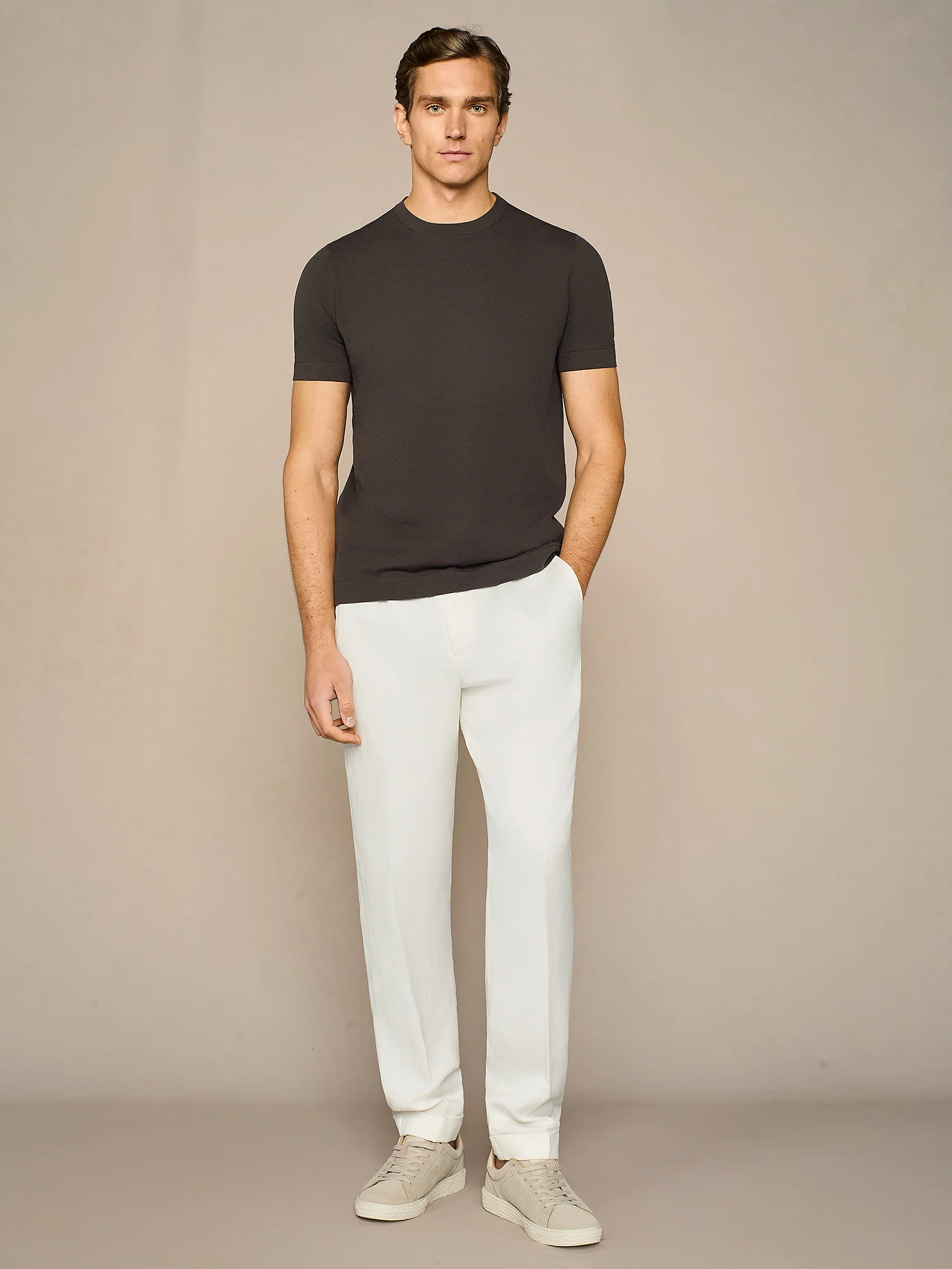 T-shirt crepe in maglia moro - Image 3