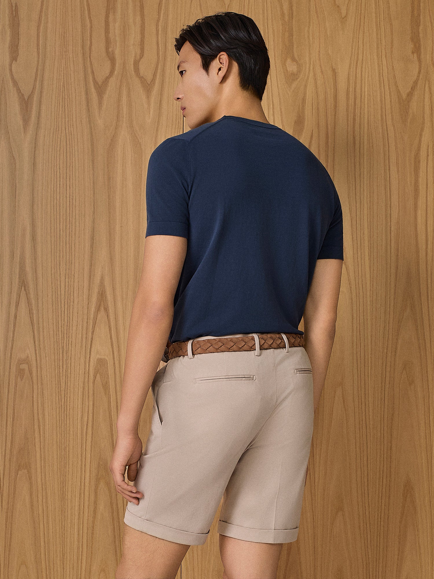 T-shirt crepe in maglia navy - Image 4