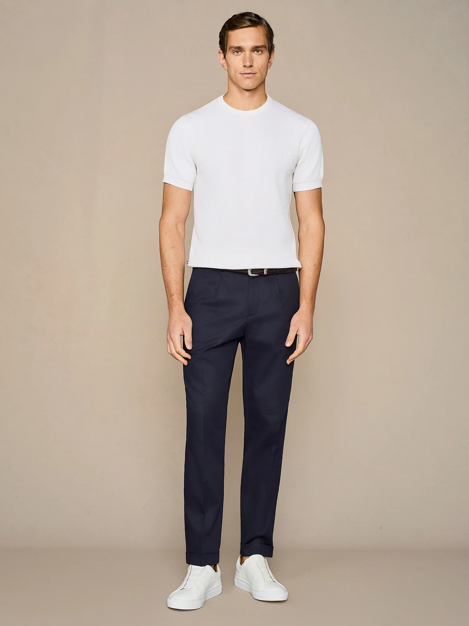 T-shirt in maglia costa inglese bianco - Image 3