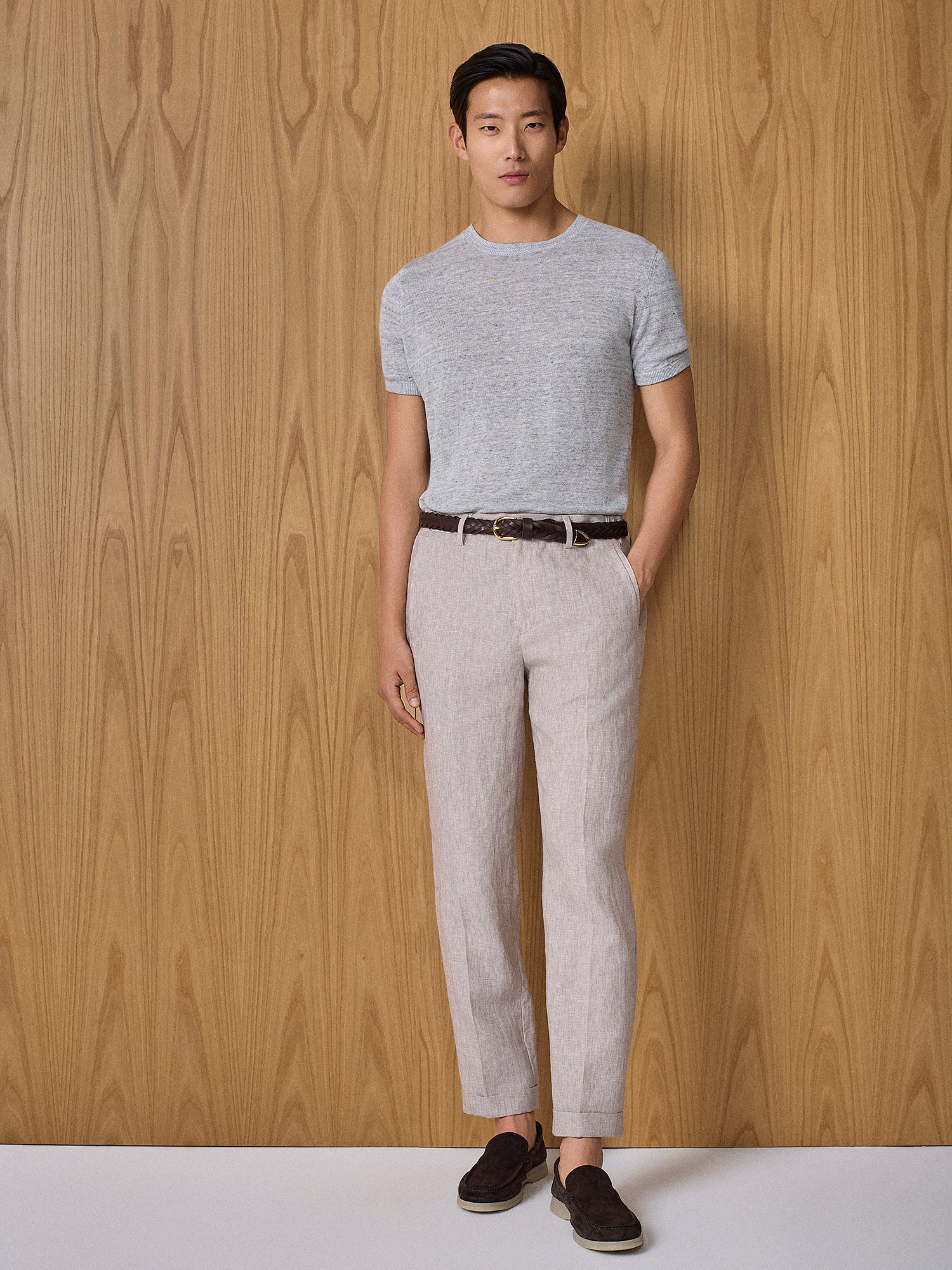 T-shirt in maglia lino cloud - Image 3