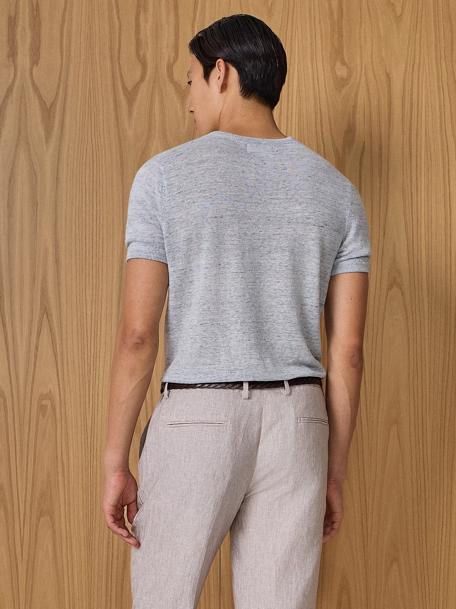 T-shirt in maglia lino cloud - Image 4