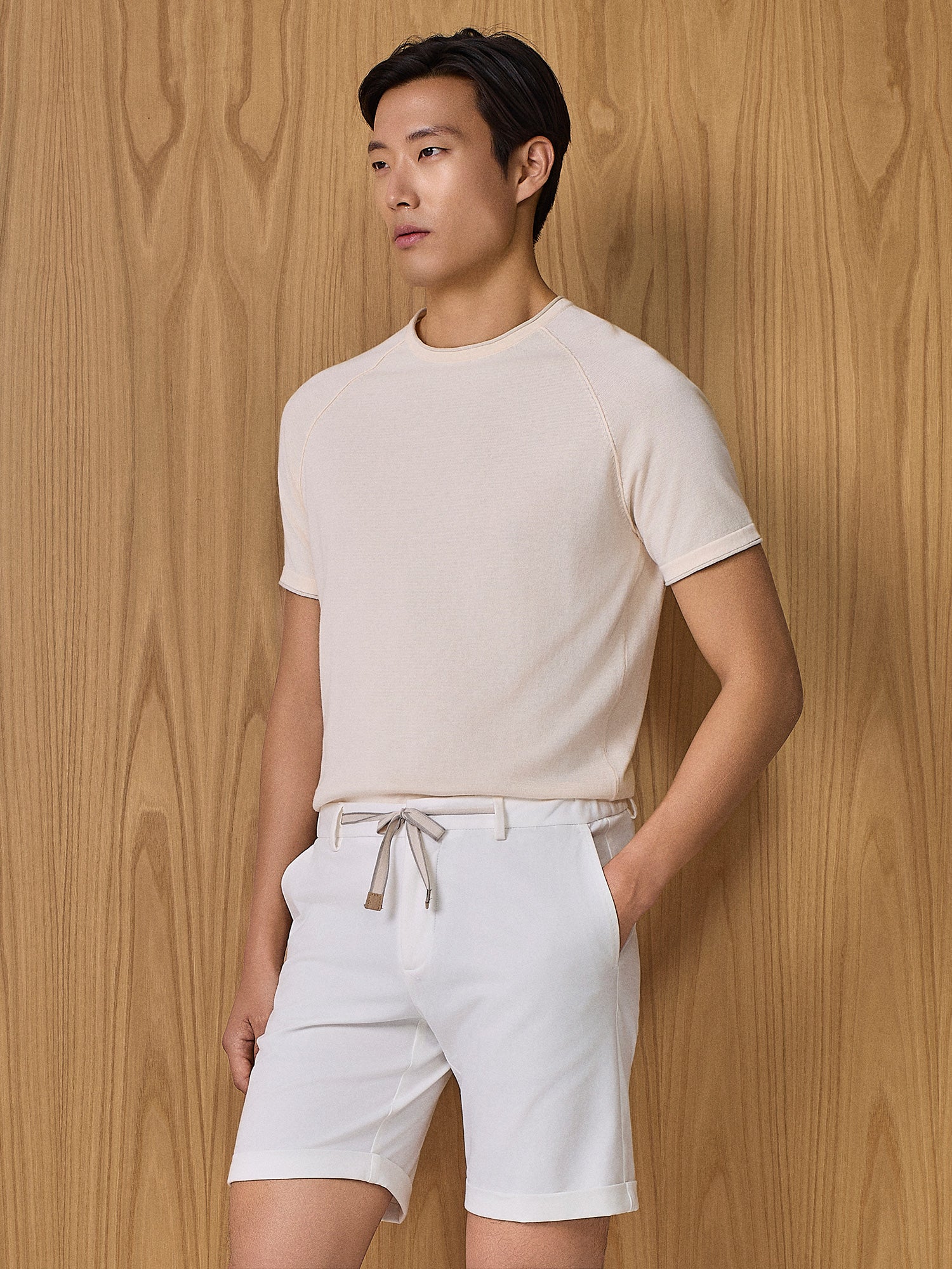 T-shirt roll-end in maglia apricot - Image 2