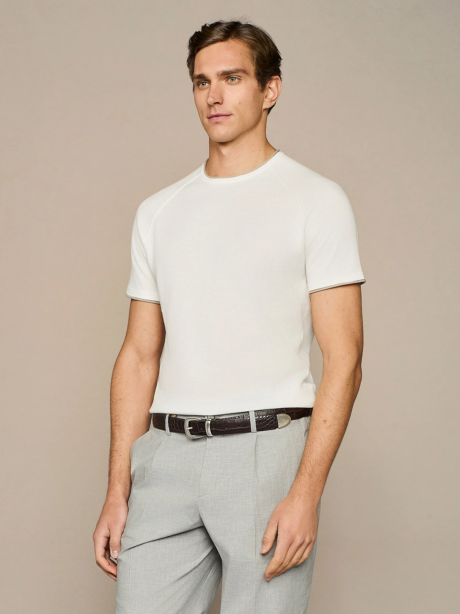 T-shirt roll-end in maglia bianca - Image 2