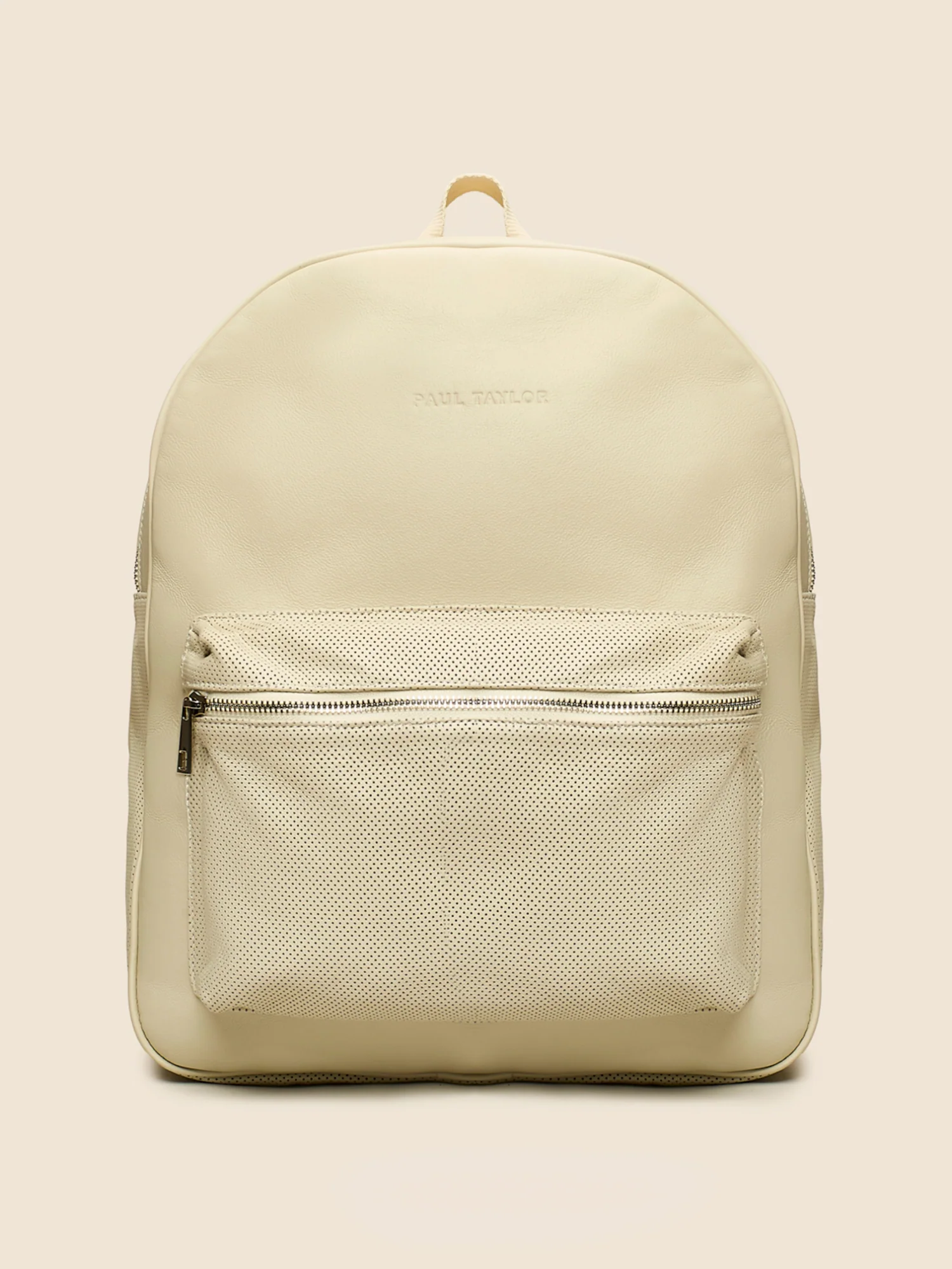 Zaino in vitello traforato light beige